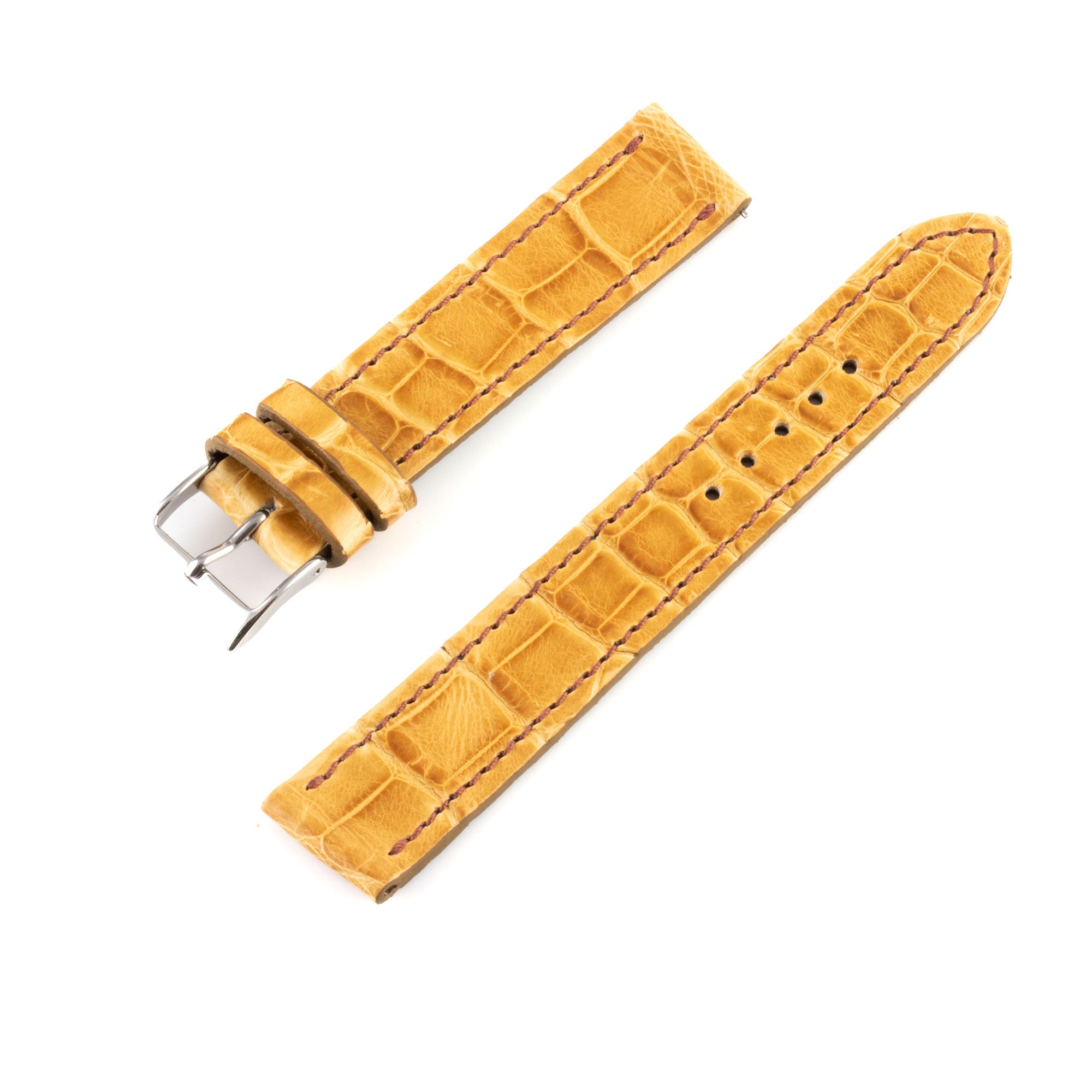 Alligator "Solo" leather watch band - 17mm width (0.67 inches) / Size M (n° 9)