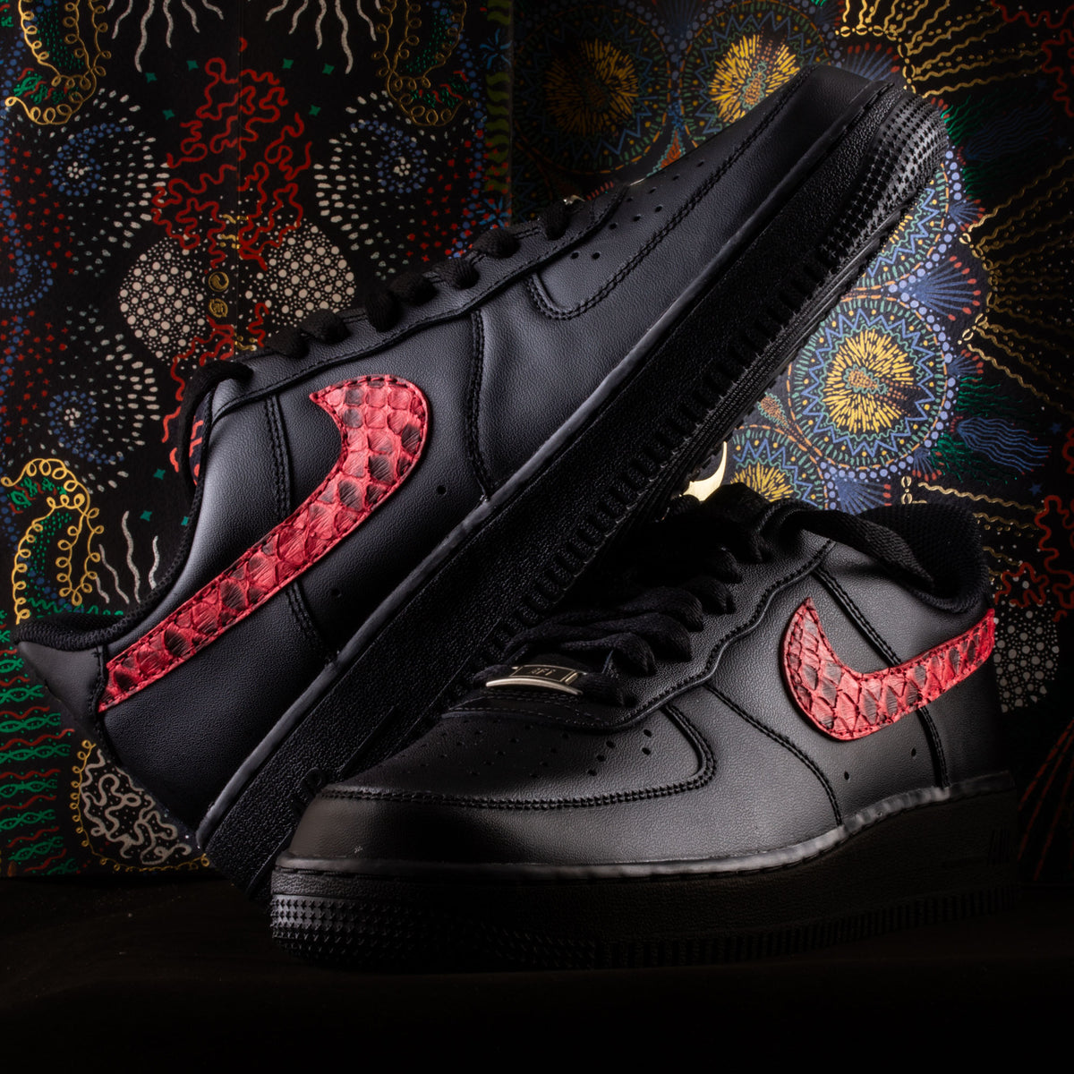 Custom Black And Red Af1s Custom Air Force 1s: Black Red Drip