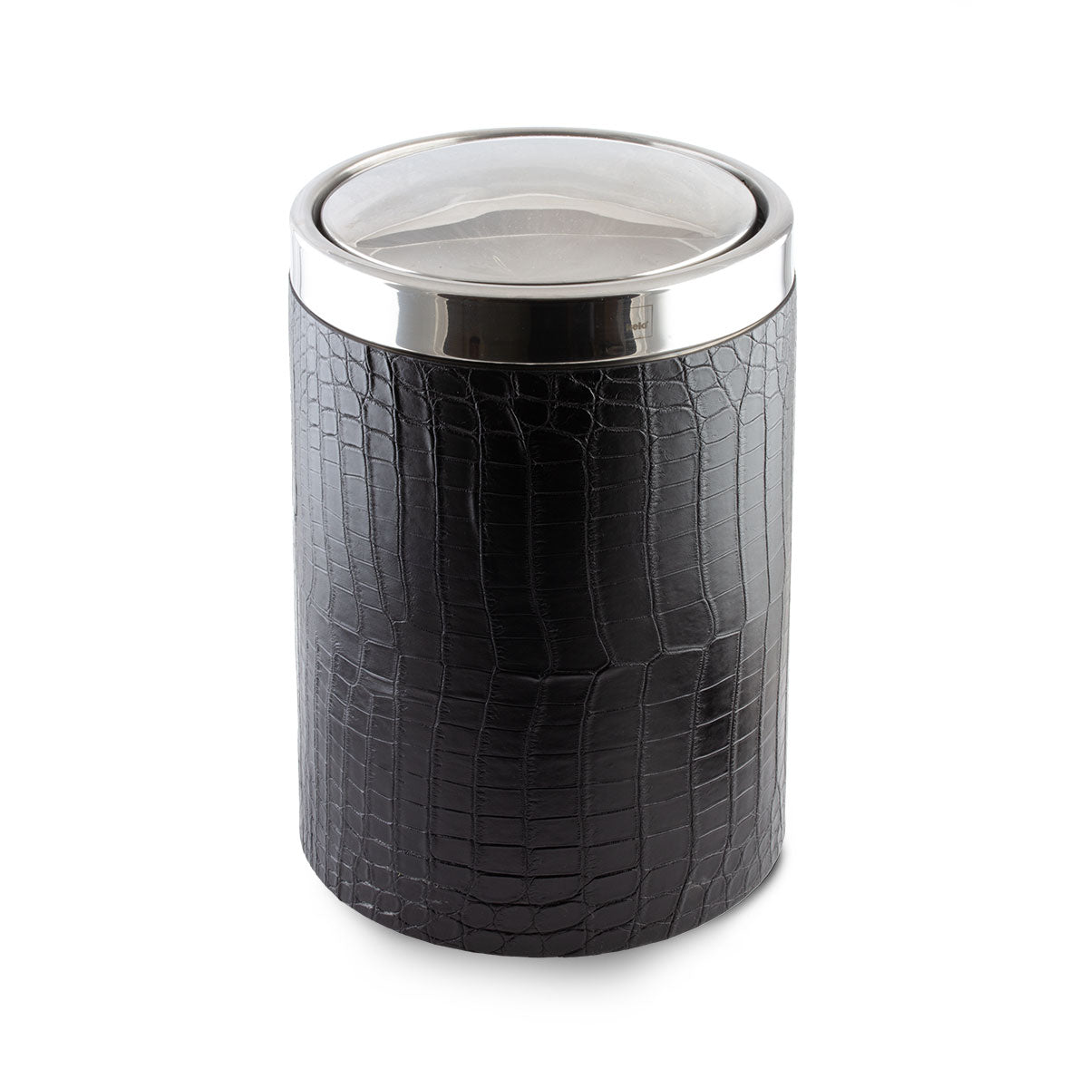 Leather small trash can - Alligator