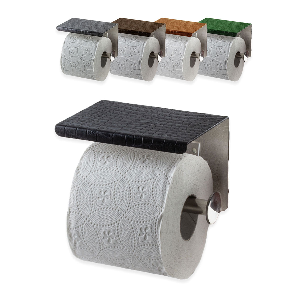 Leather toilet paper dispenser - Alligator