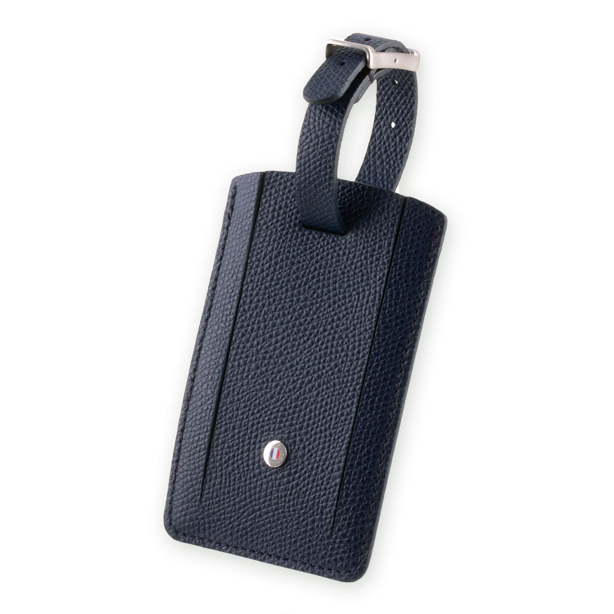 Leather luggage Tag "Essential" - Grained calf (black, blue, green, brown, orange...)