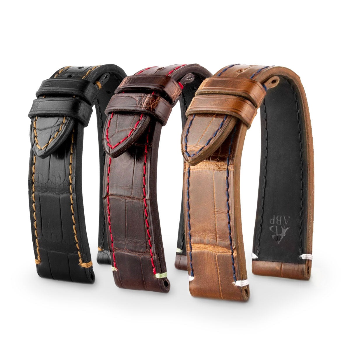 ​Tudor Black Bay Heritage - Leather watchband - Waxed tanning alligator (black, brown)