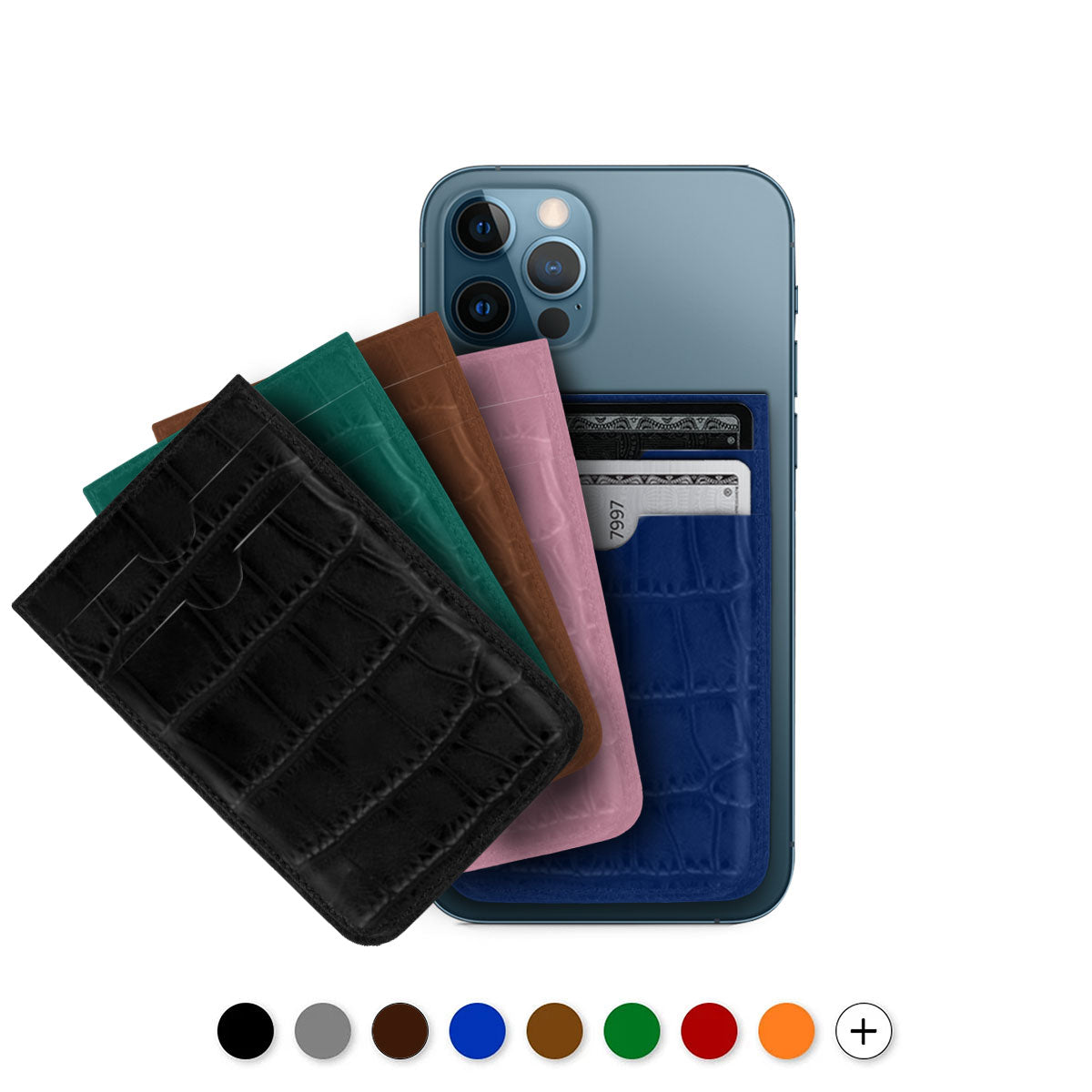 Wallet / credit card case with Magsafe for iPhone 14 and 13 (Pro, Pro Max) - Genuine alligator