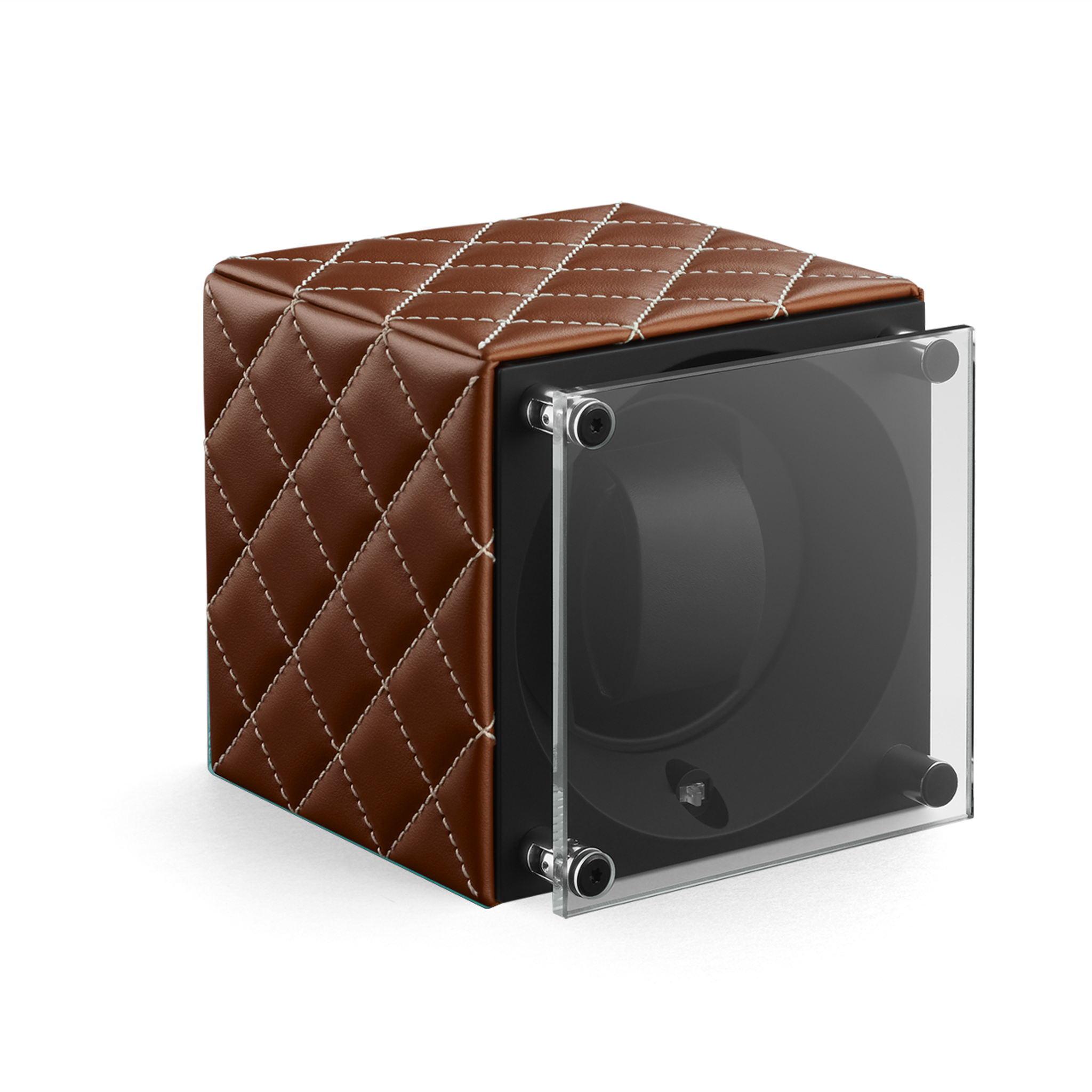 ​SwissKubiK - Quilted leather Masterbox watchwinder for 1 watch
