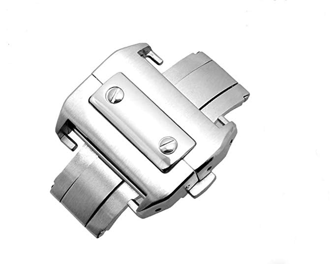 Boucle déployante compatible avec bracelets montre Cartier Santos 100 - 18mm, 21mm - watch band leather strap - ABP Concept -
