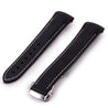 Omega Speedmaster / Seamaster - Bracelet montre caoutchouc - Rubber cousu (noir,orange) - watch band leather strap - ABP Concept -