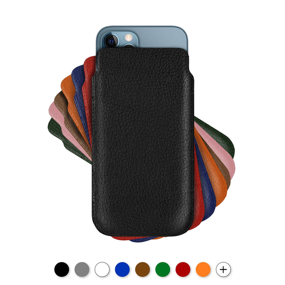 iPhone leather pouch case / slip case - iPhone 12 & 11 ( Pro / Max / Mini ) - Buffalo skin