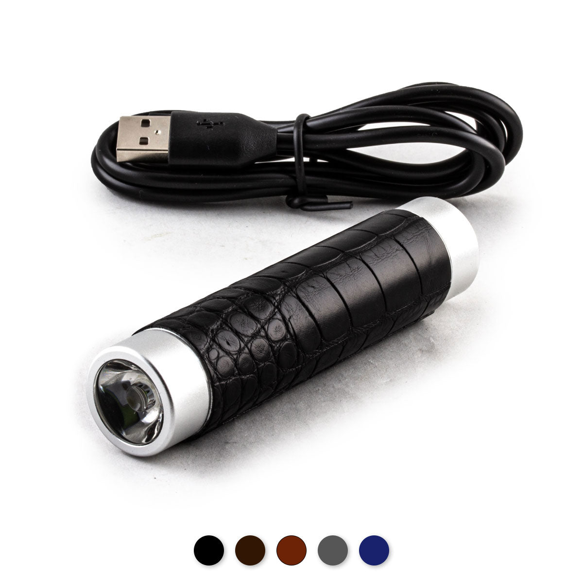 Mini external battery & flashlights - Alligator - Universal charger iPhone, Samsung, smartphone, tablet ... (black, brown, gray)