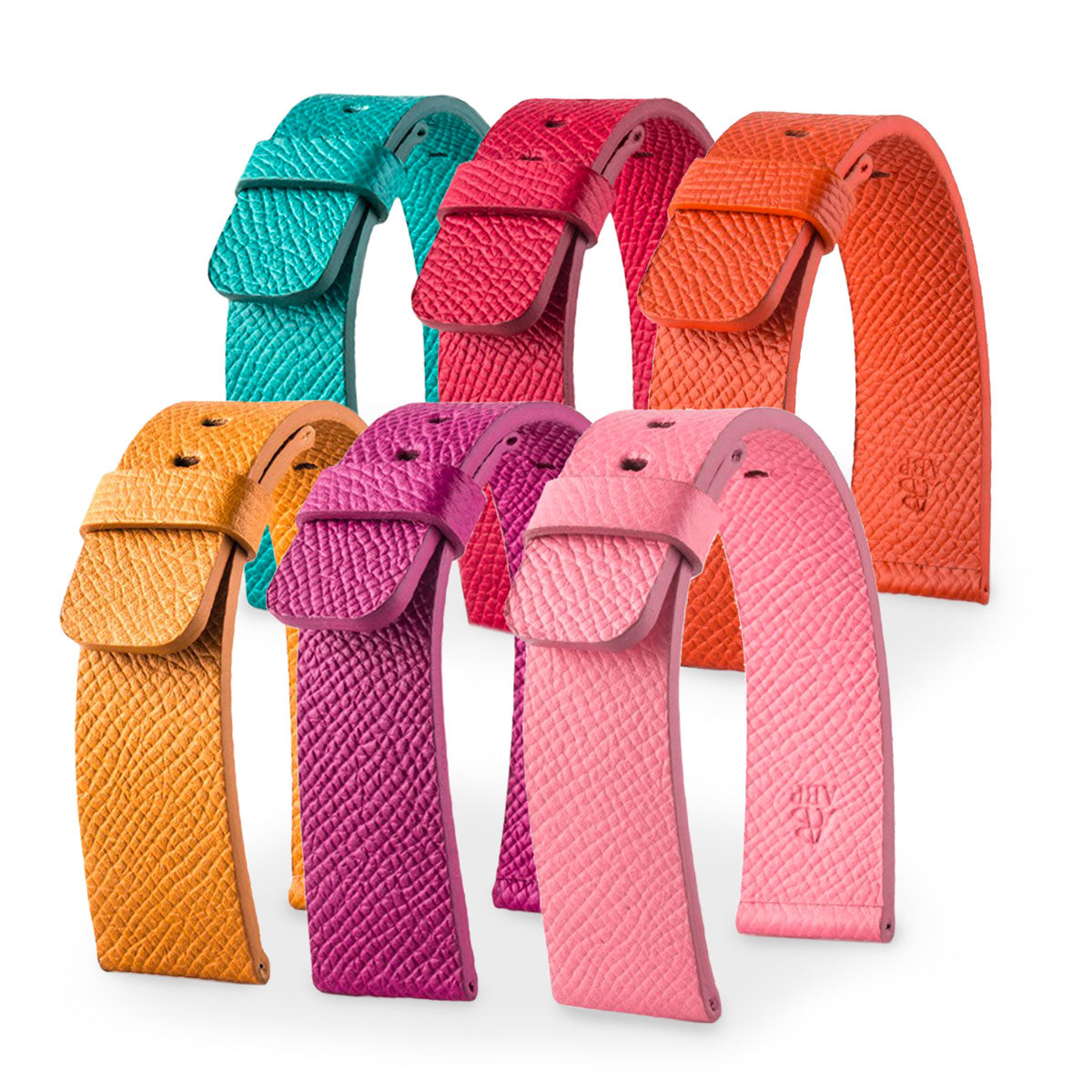 Apple Watch - Bracelet de montre cuir - Veau grainé (noir, bleu, marron, vert, rouge, orange...) - watch band leather strap - ABP Concept -