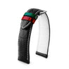 Bracelet de montre cuir - U.A.E. Flags - Alligator (noir, blanc) - watch band leather strap - ABP Concept -