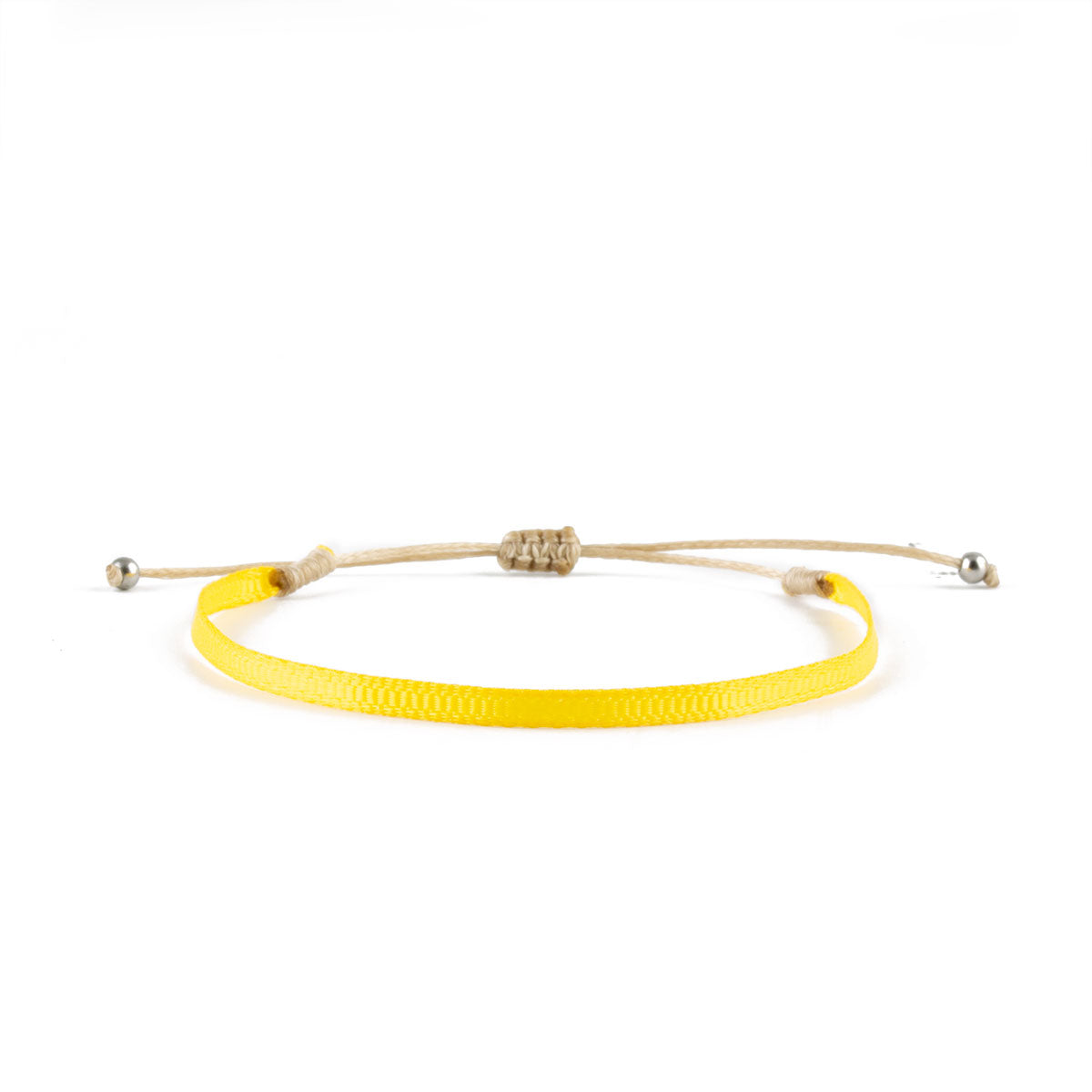 Bracelet ruban tissé jaune woven nylon strap yellow