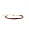 Bracelet ruban tissé marron woven nylon strap brown