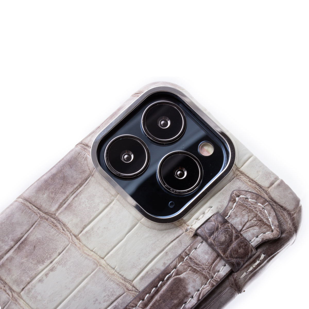 Leather iPhone HIMALAYA "Strap case" / cover - iPhone 15, 14 & 13 Pro & Pro Max - Genuine crocodile