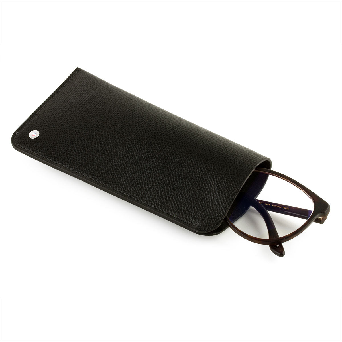 "Essential" glasses leather case - Grained calf (black, blue, green, brown, orange...)