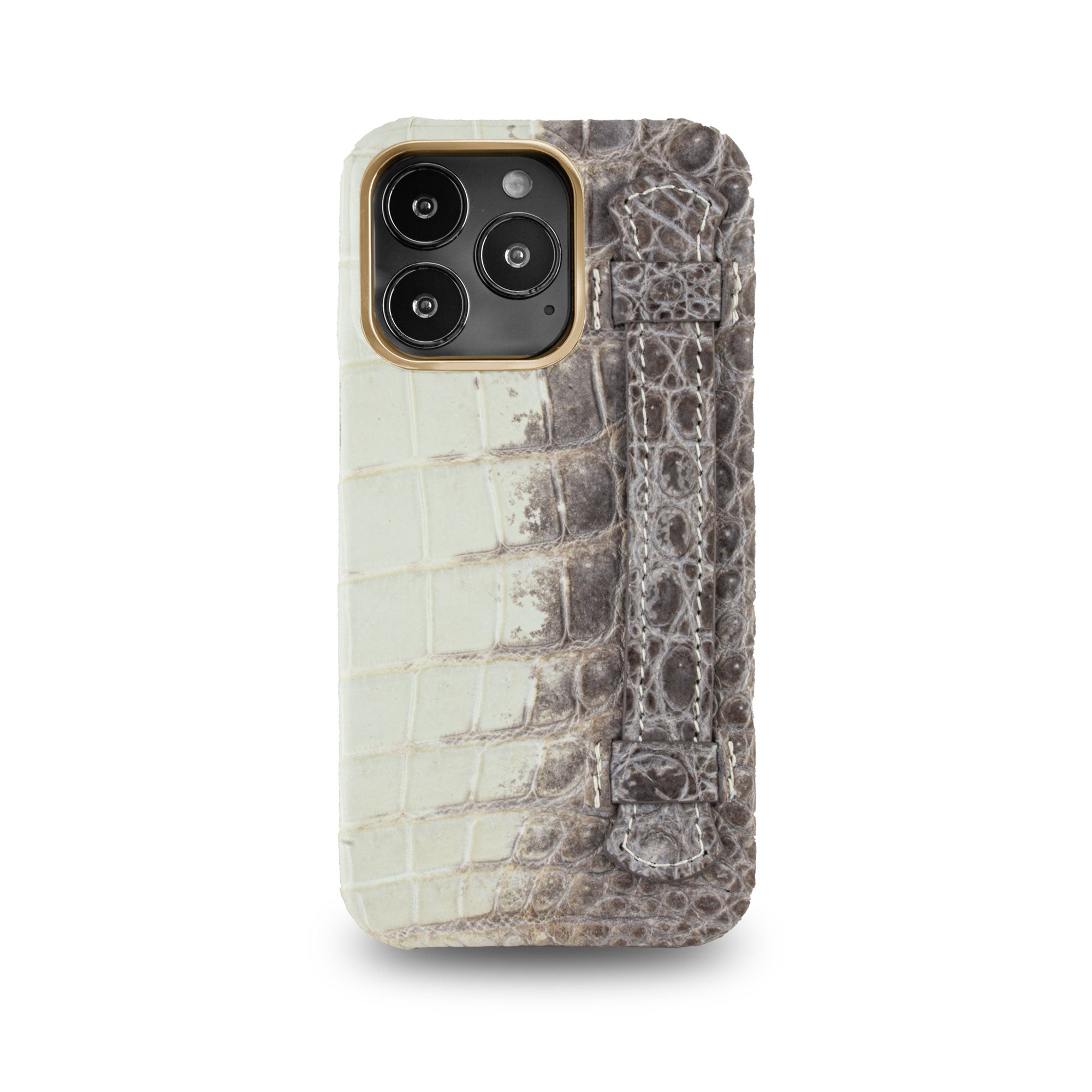 Coque cuir " Strap case " Himalaya pour iPhone 13 ( Pro / Max ) - Alligator