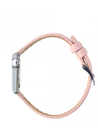Montre Lip - Mach 2000 mini square bracelet cuir rose