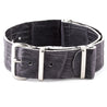 Bracelet-montre Nato 100% Wild cuir - Alligator sauvage (noir, marron, bleu, gris...) - watch band leather strap - ABP Concept -
