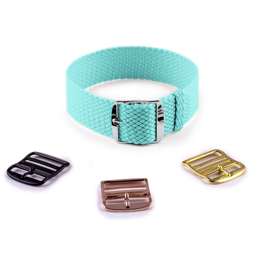 Bracelet de montre Perlon tressé (bleu marine, marron, gris, noir, blanc, vert, rouge, bleu jean...) - watch band leather strap - ABP Concept -