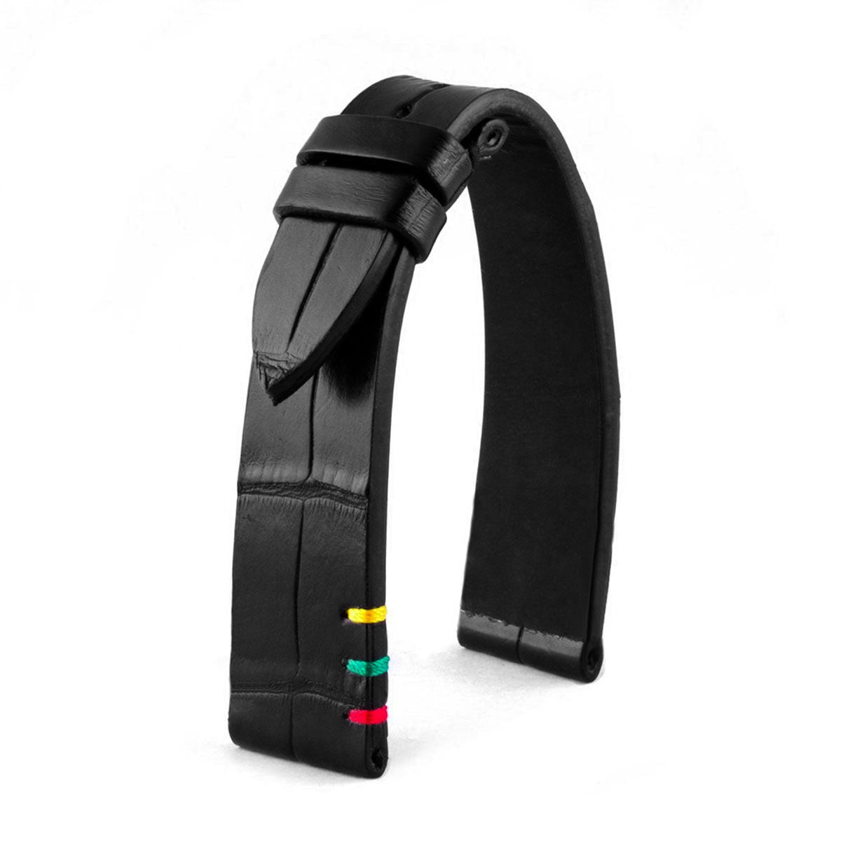Bracelet classique - Power - Alligator noir - watch band leather strap - ABP Concept -