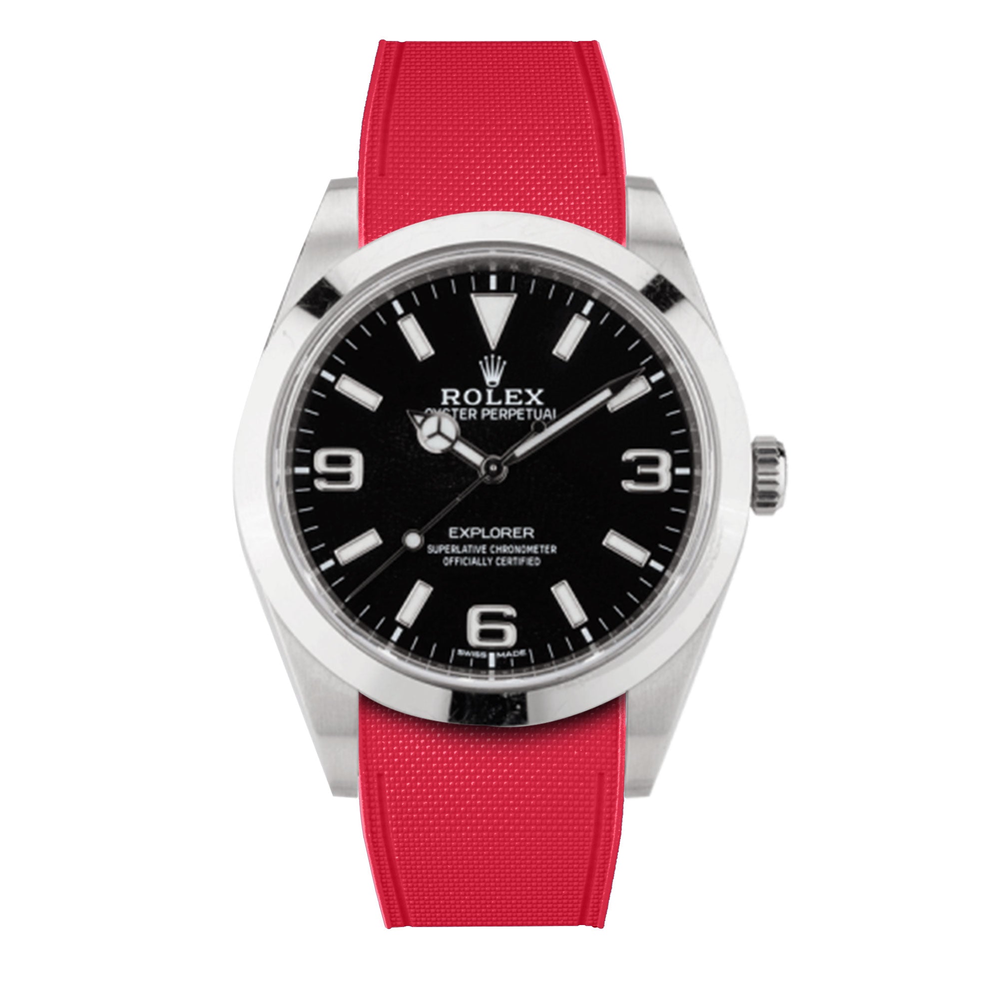 ​Rolex - R Strap Premium – Cordura pattern rubber watch band for Explorer I 39mm  ref. 214270& Oyster bracelet