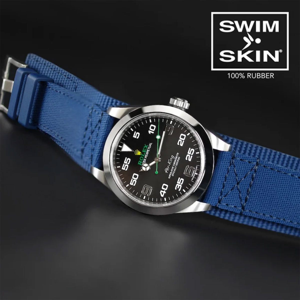 Rolex - Rubber B - Bracelet caoutchouc pour Air-King 40mm - Série Bund - watch band leather strap - ABP Concept -