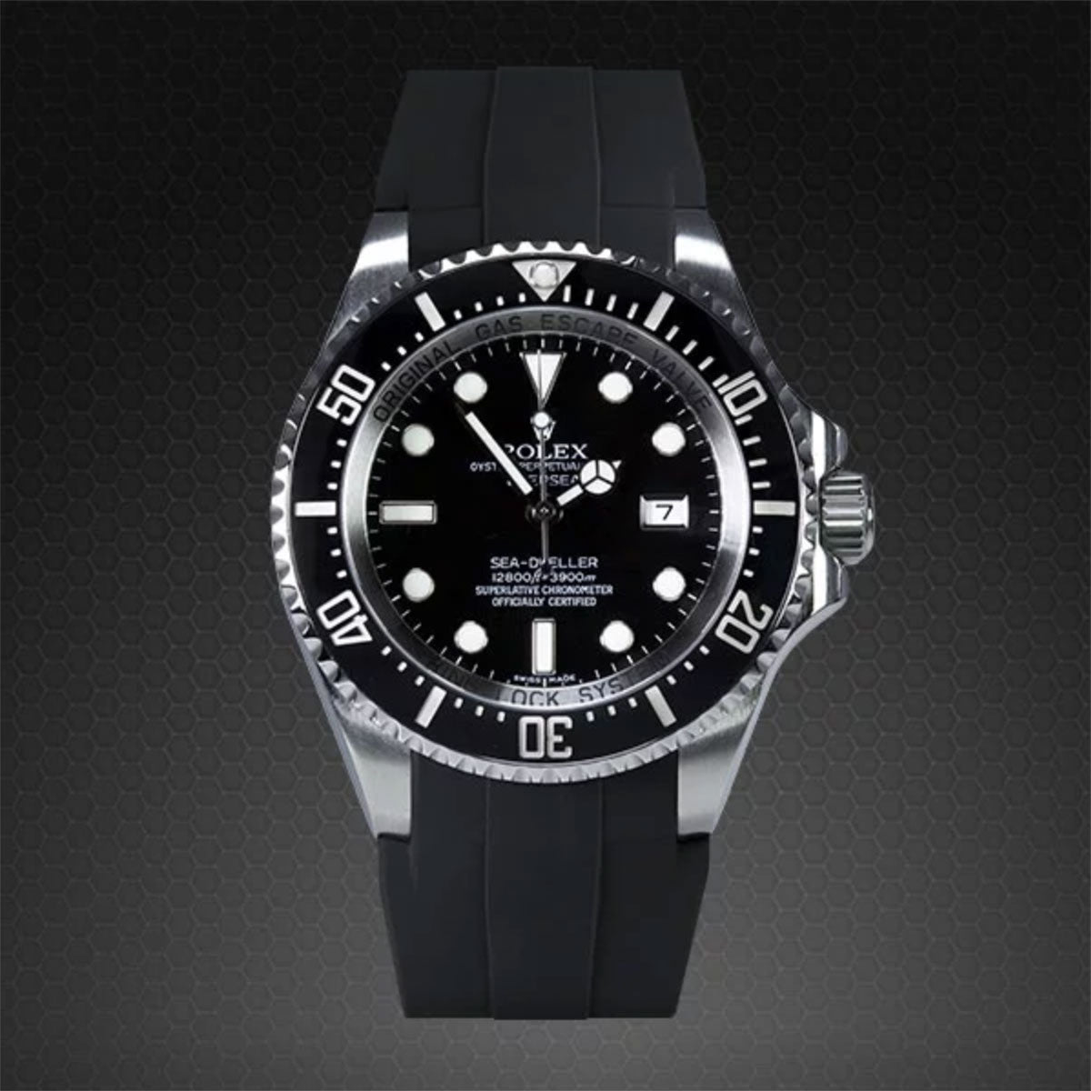 Rolex - Rubber B - Bracelet caoutchouc pour Deepsea 116660 - Édition Glidelock - watch band leather strap - ABP Concept -