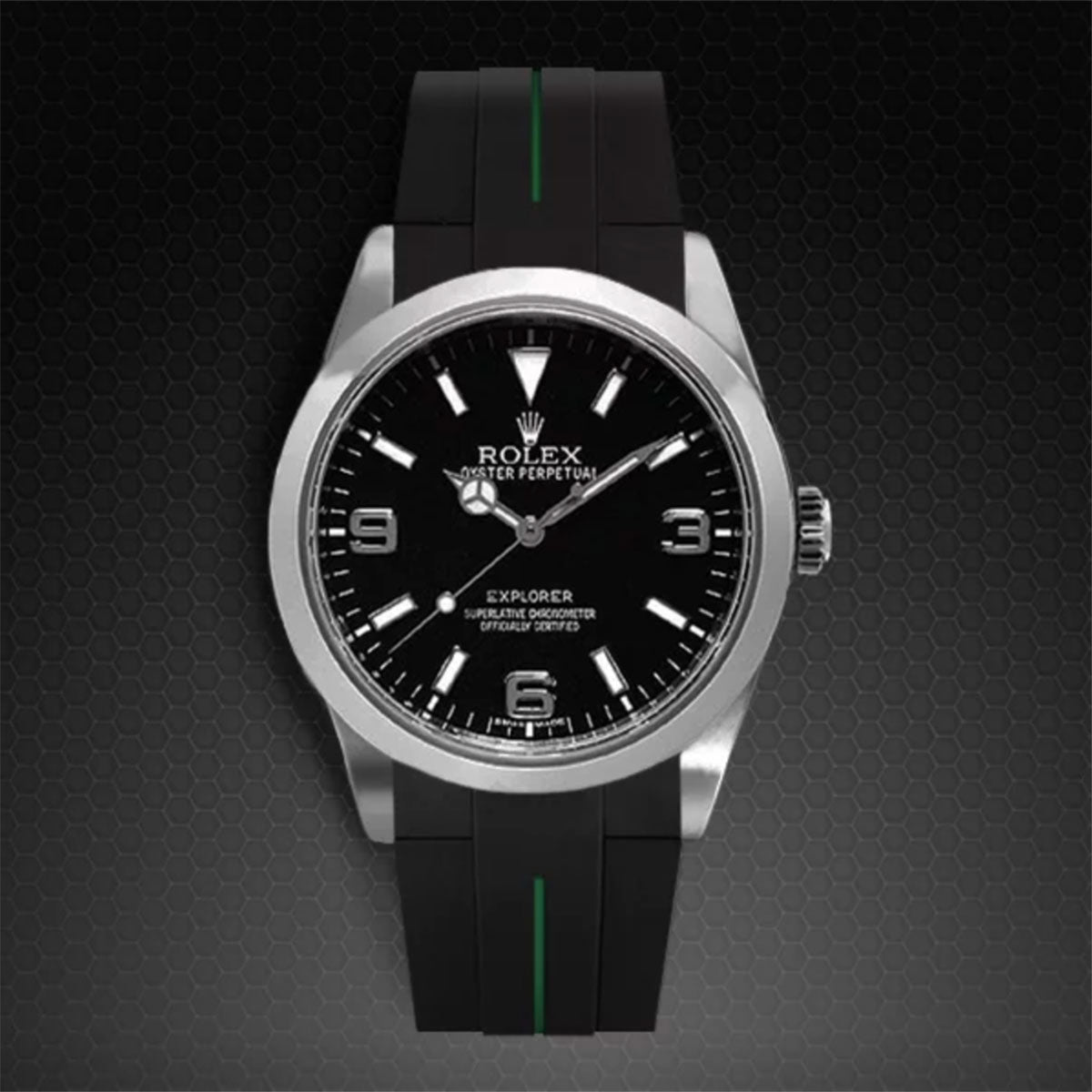 Rolex - Rubber B - Bracelet caoutchouc pour Explorer I 39mm - Série boucle ardillon - watch band leather strap - ABP Concept -