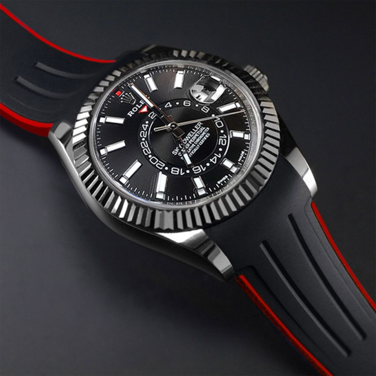 Rolex - Rubber B - Bracelet caoutchouc pour Sky-Dweller Oyster bracelet - watch band leather strap - ABP Concept -