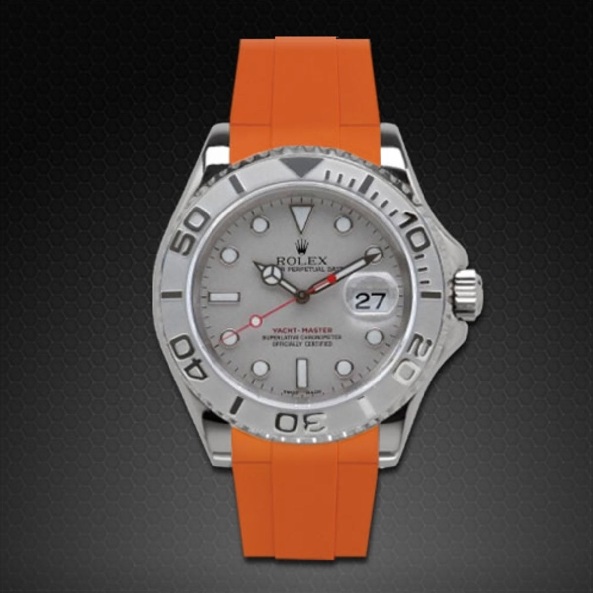 Rolex - Rubber B - Bracelet caoutchouc pour Yachtmaster 40mm - Série boucle ardillon - watch band leather strap - ABP Concept -