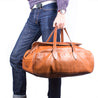 Sac de voyage cuir - Veau barenia marron cognac - watch band leather strap - ABP Concept -