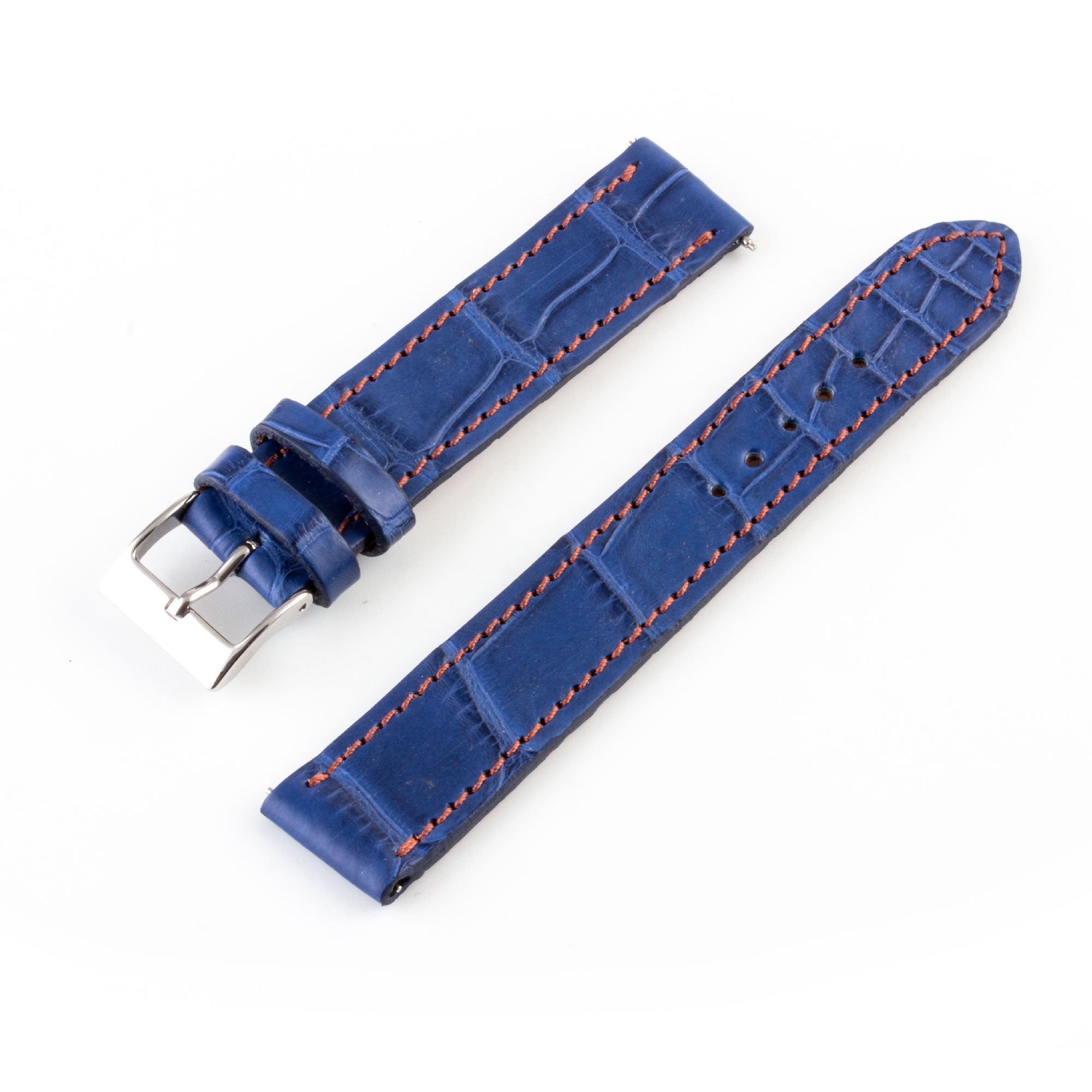 Alligator "Solo" leather watch band - 17mm width (0.67 inches) / Size M (n° 1)