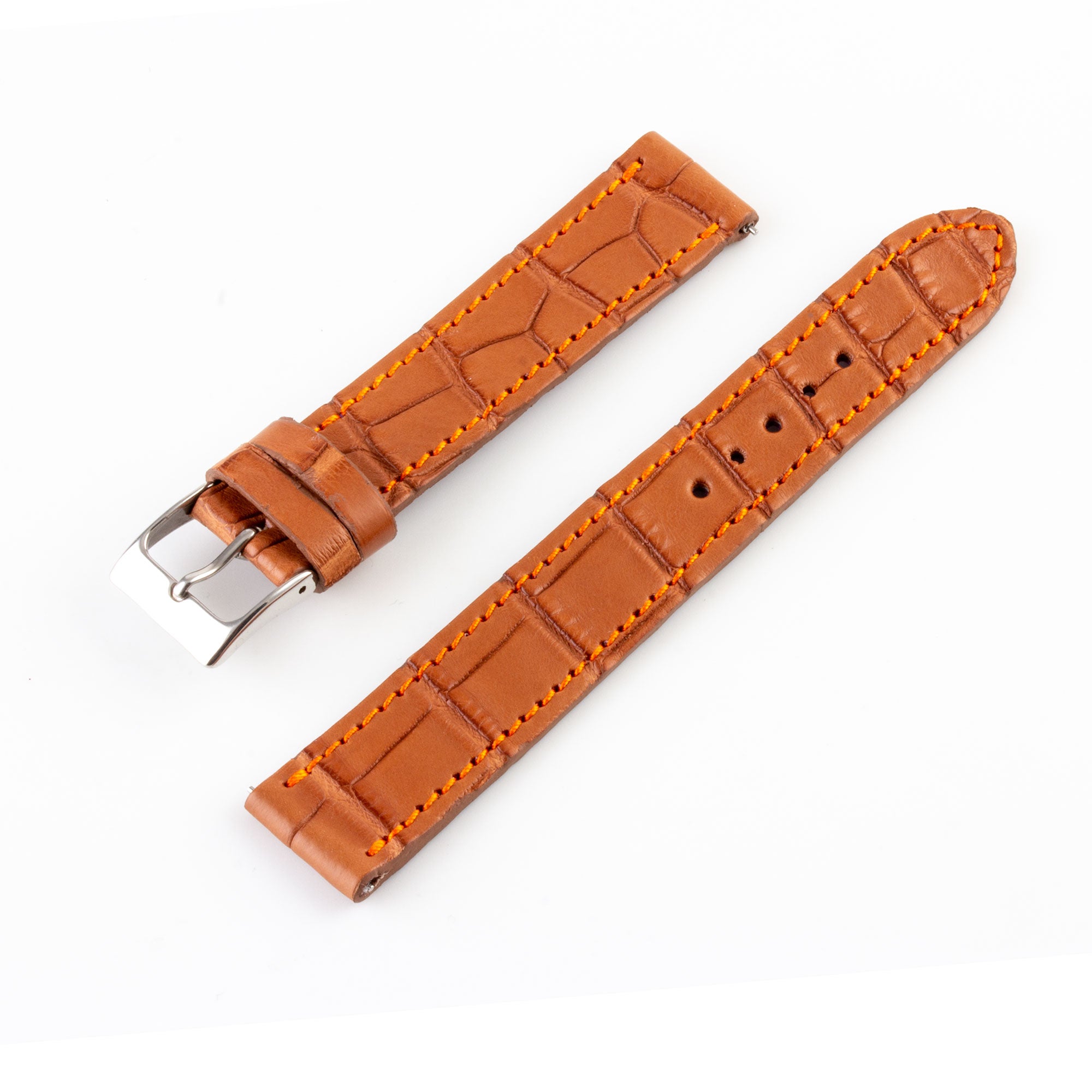 Alligator "Solo" leather watch band - 17mm width (0.67 inches) / Size M (n° 2)
