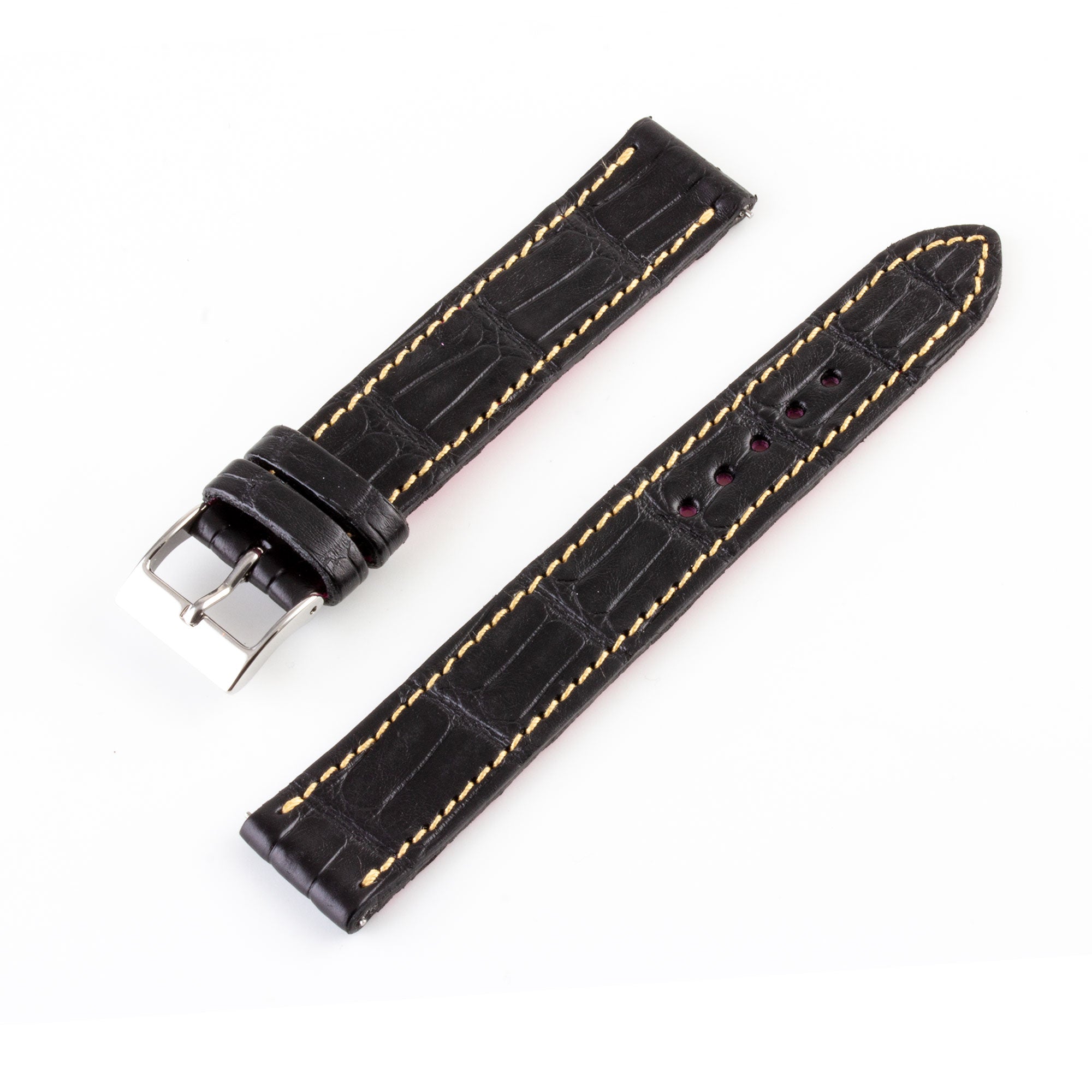 Bracelet montre "Solo" Alligator - Largeur 17mm / Taille M (n° 3)