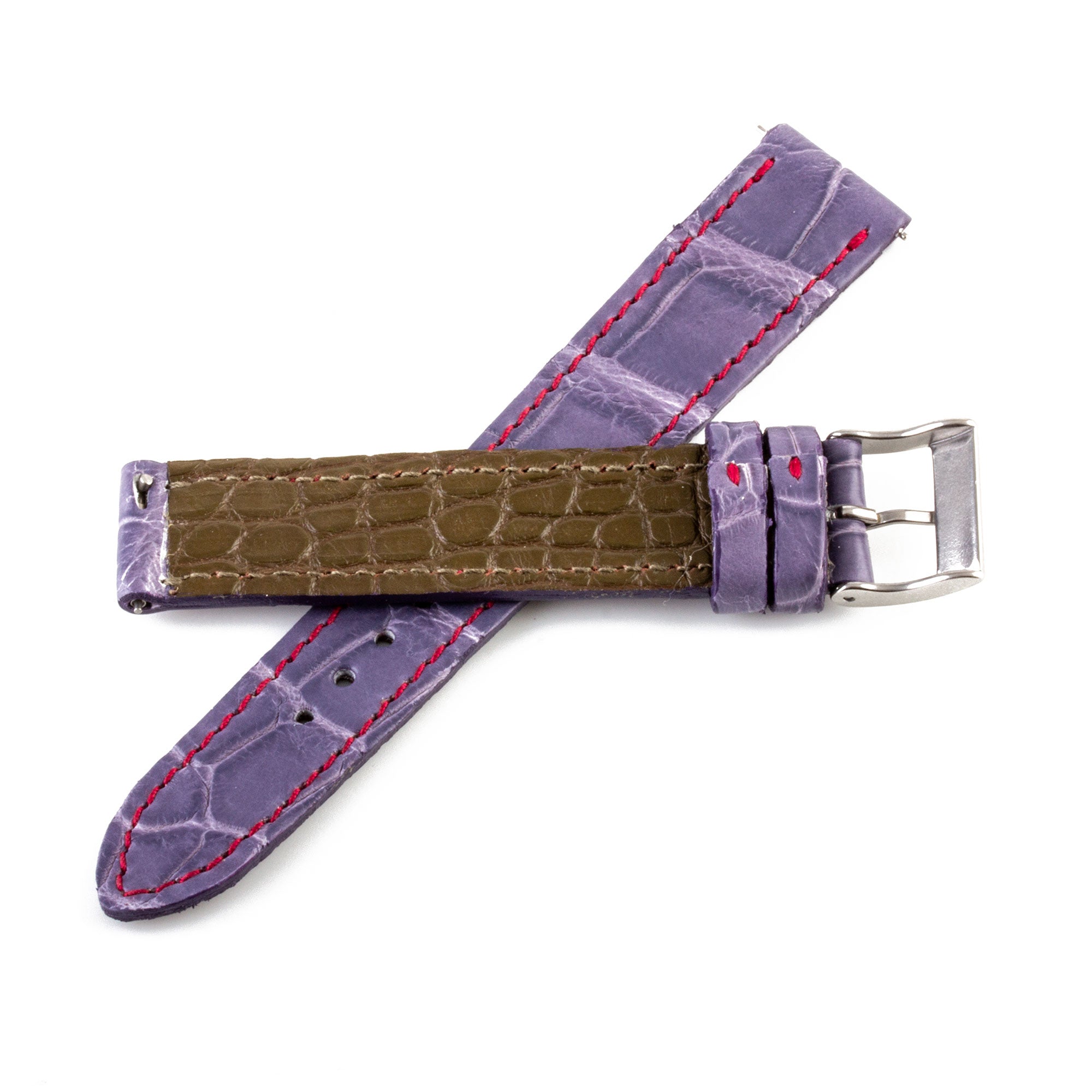 Alligator "Solo" leather watch band - 17mm width (0.67 inches) / Size M (n° 5)