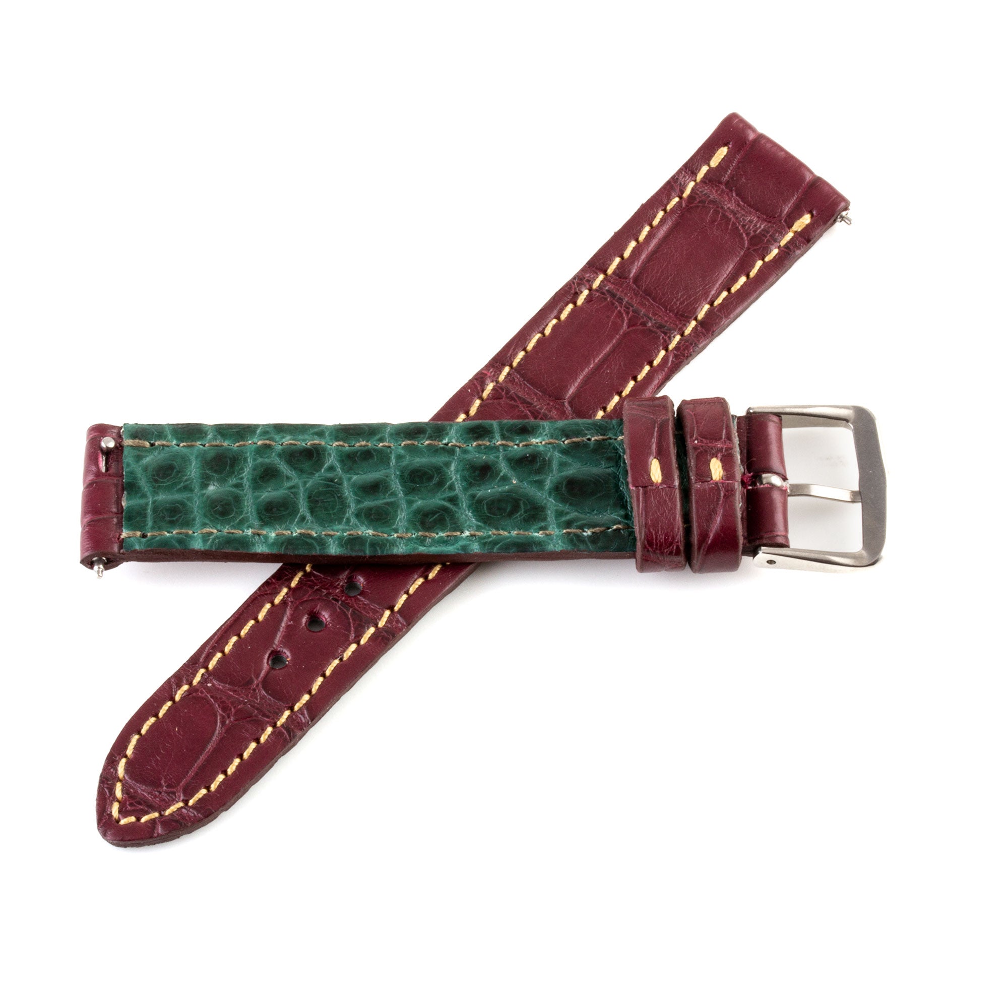 Alligator "Solo" leather watch band - 17mm width (0.67 inches) / Size M (n° 8)