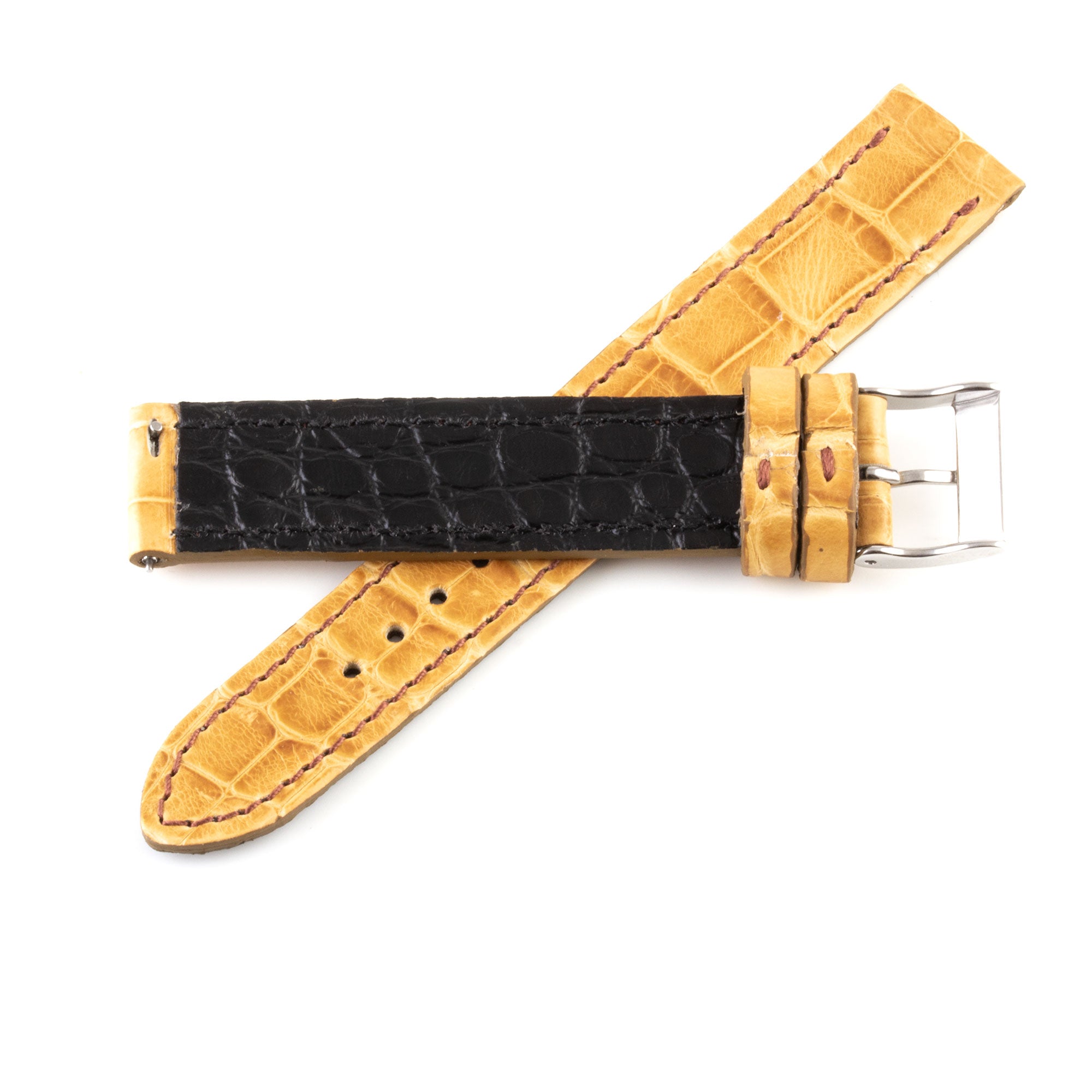 Bracelet montre "Solo" Alligator - Largeur 17mm / Taille M (n° 9)