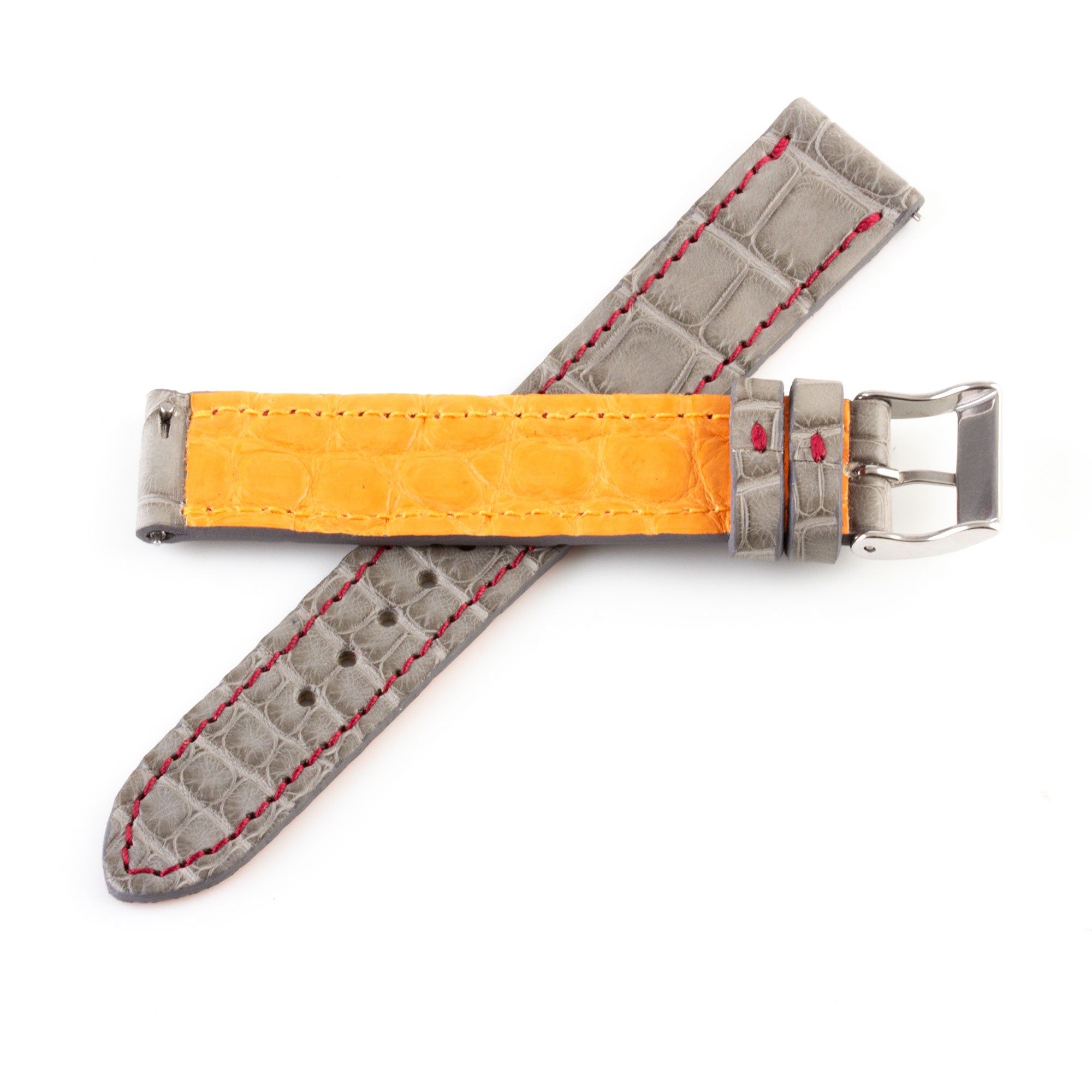 Alligator "Solo" leather watch band - 17mm width (0.67 inches) / Size M (n° 10)