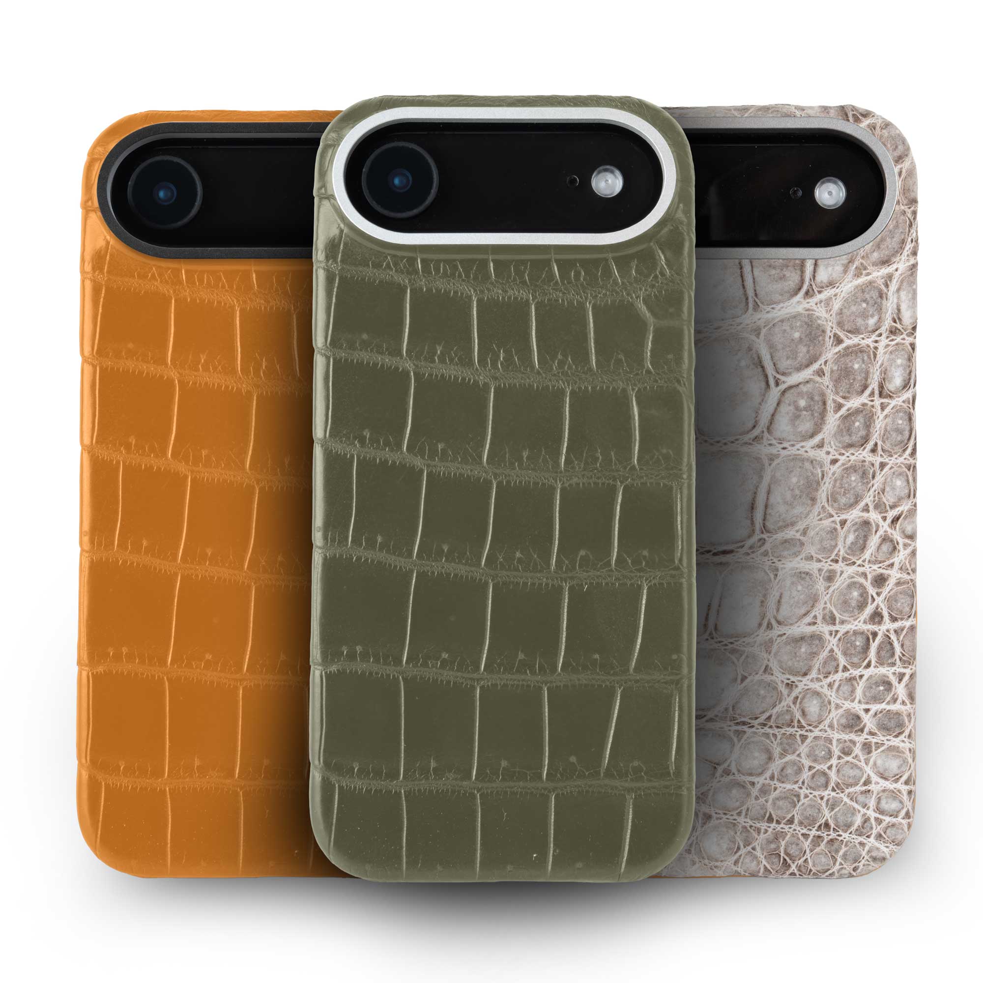 Luxury case for iPhone 17Air handmade & premium leather genuine alligator / Himalaya Luxury case for iPhone 17Air handmade & premium leather genuine alligator / Himalaya