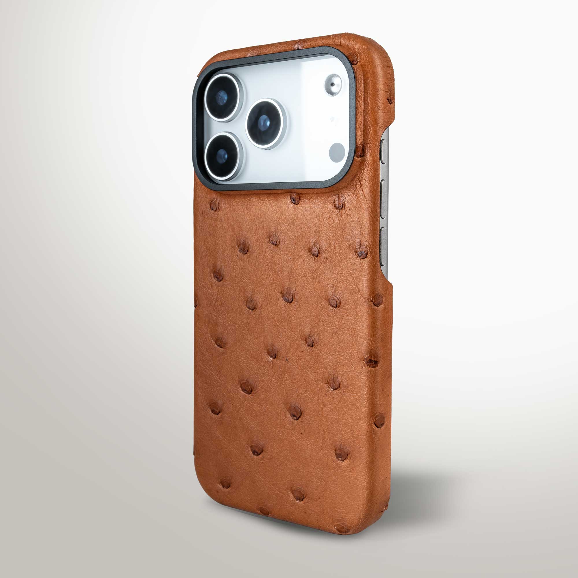 Coque cuir  pour iPhone 17 Pro / Pro Max - Autruche