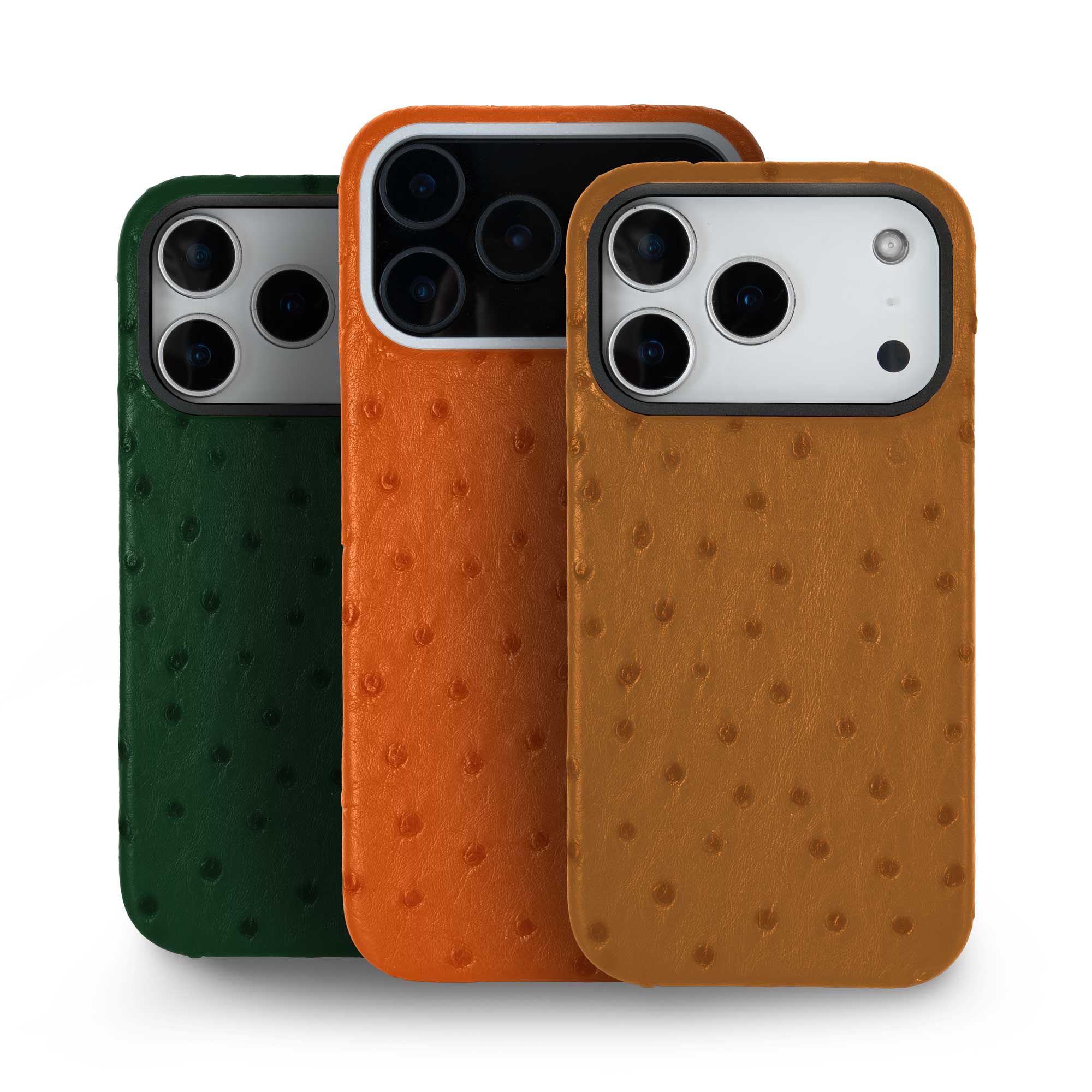 Coque cuir  pour iPhone 17 Pro / Pro Max - Autruche