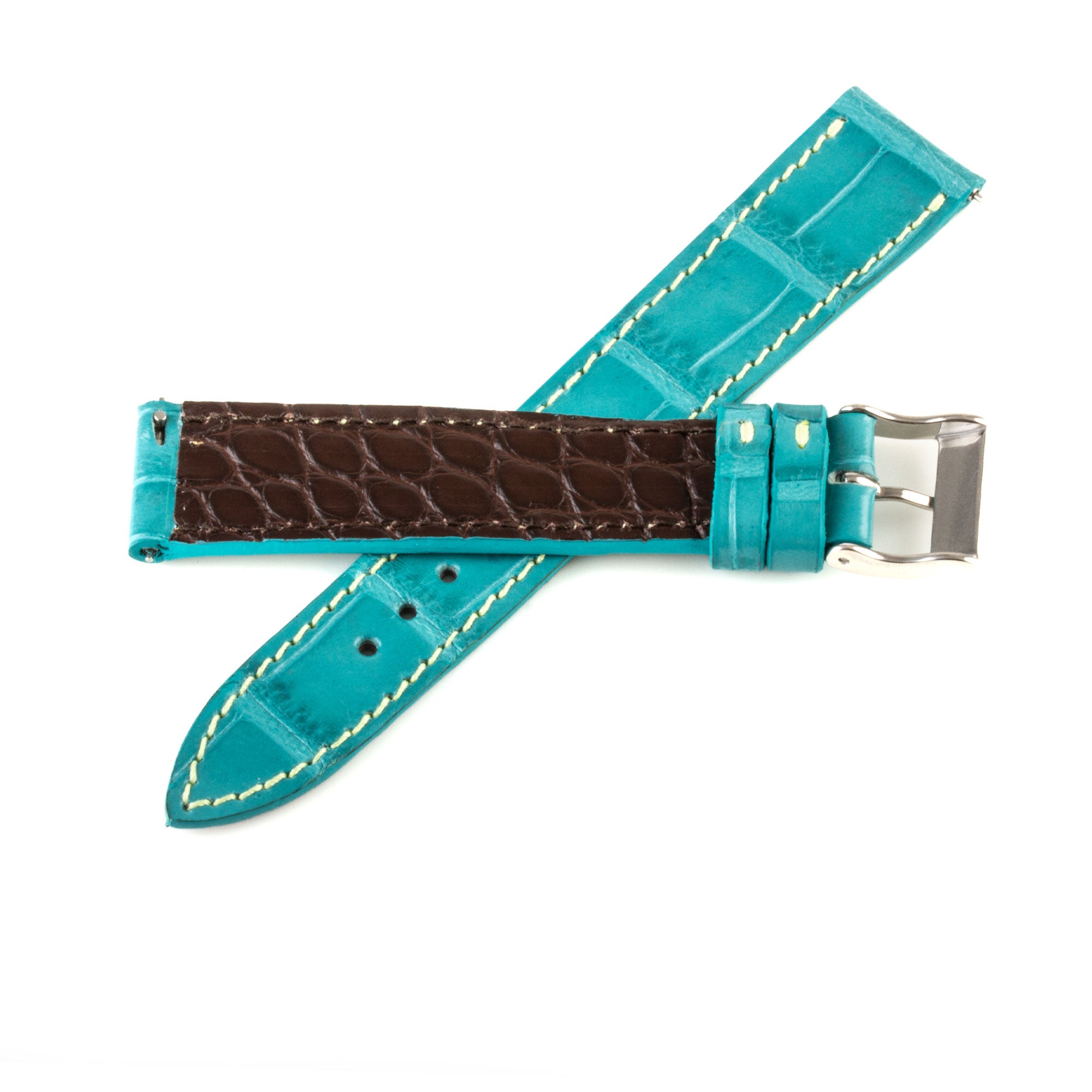 Bracelet montre "Solo" Alligator - Largeur 18mm / Taille M (n° 9)
