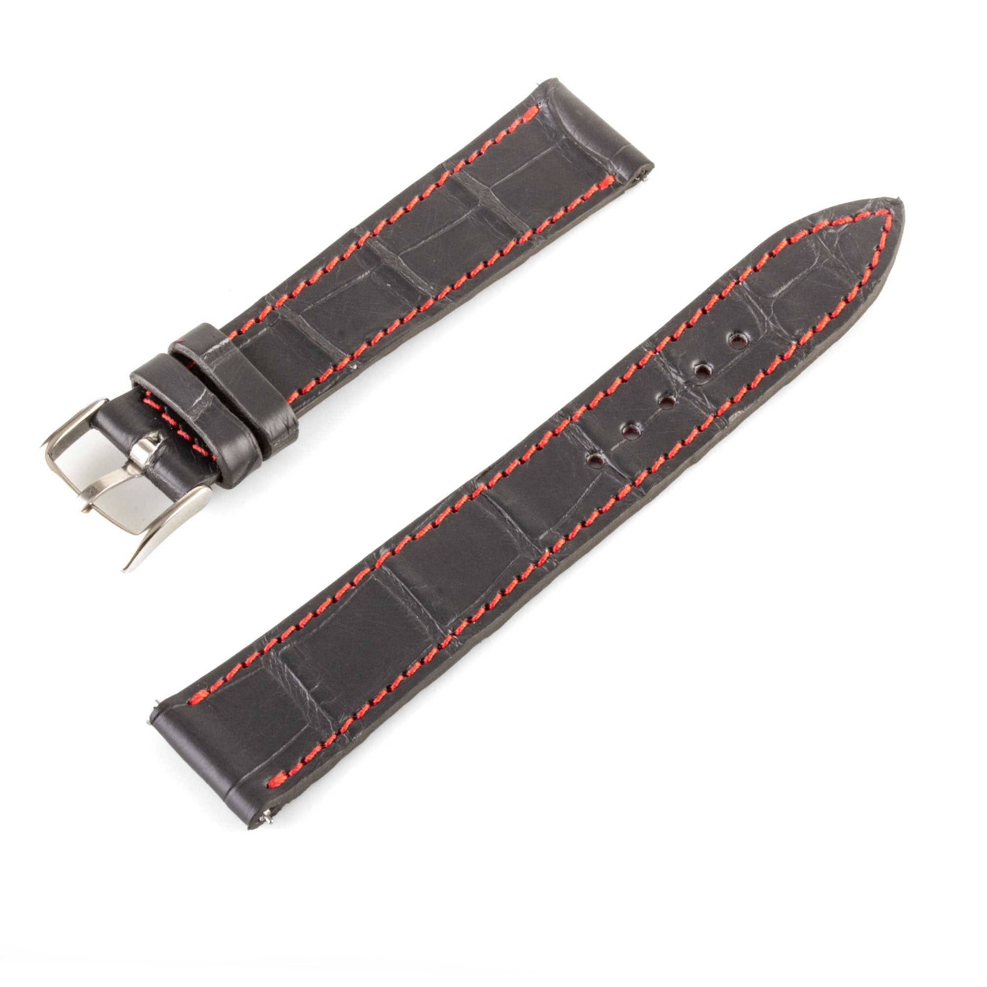 Bracelet montre "Solo" Alligator - Largeur 18mm / Taille M (n° 10)