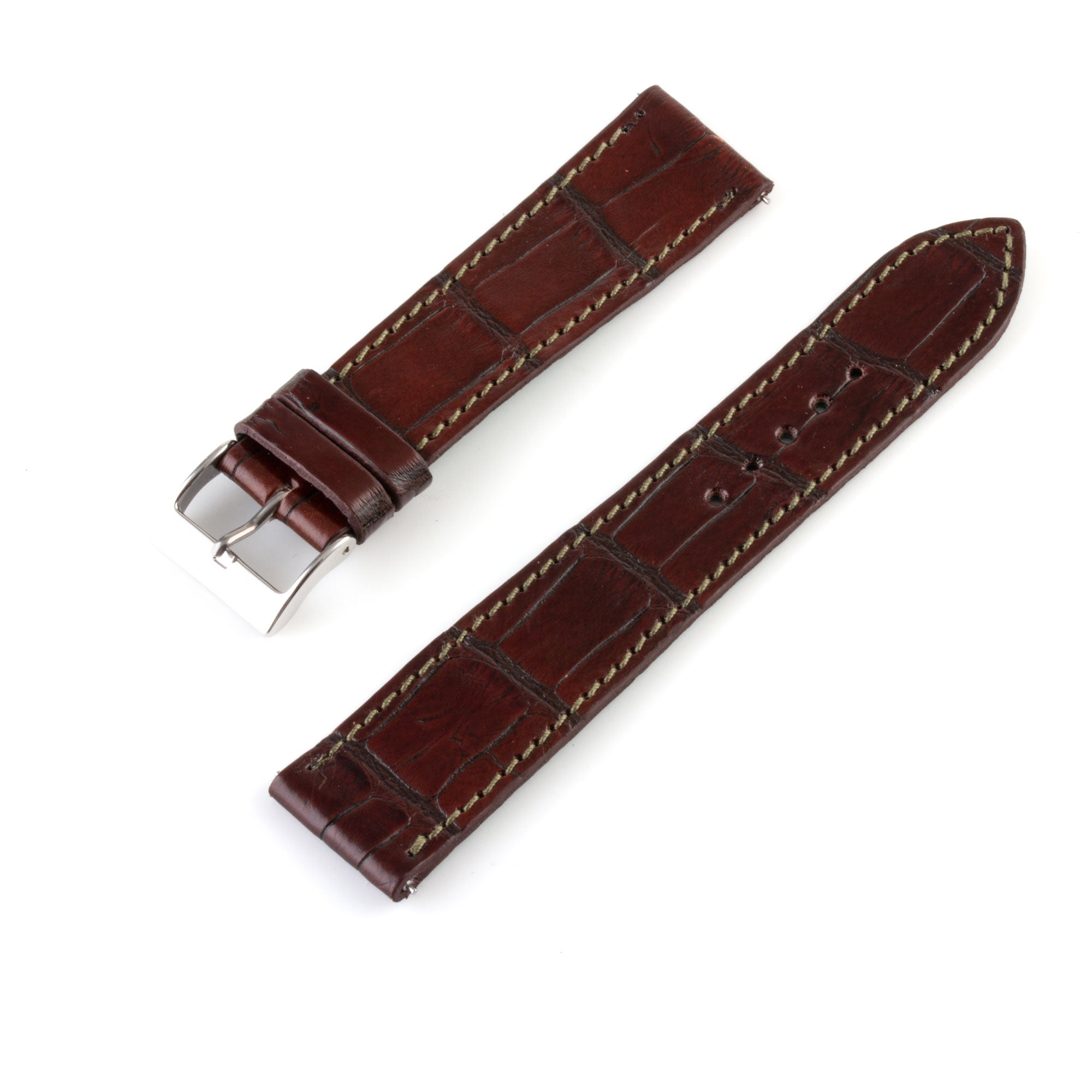 Alligator "Solo" leather watch band - 20mm width (0.79 inches) / Size M (n° 4)