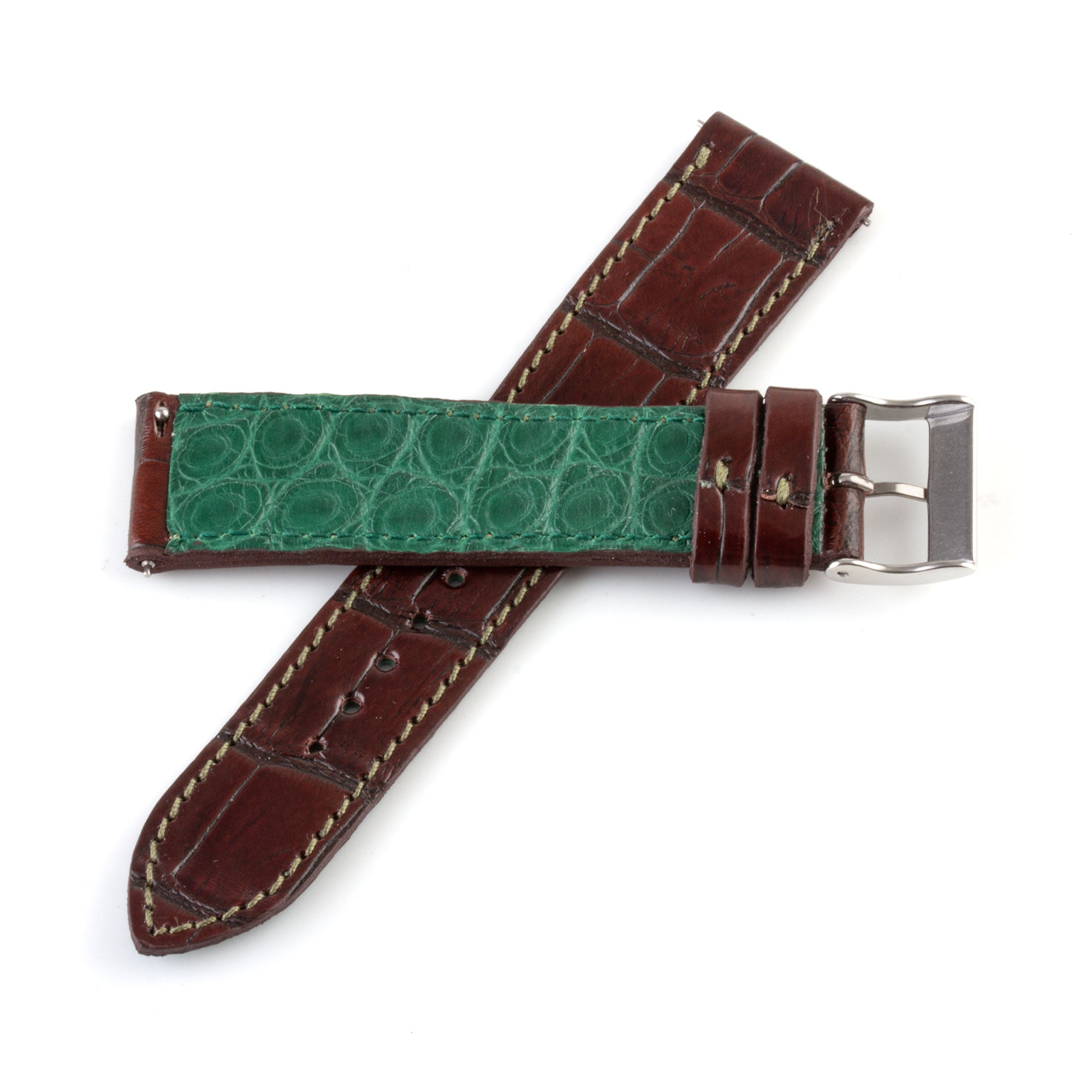 Alligator "Solo" leather watch band - 20mm width (0.79 inches) / Size M (n° 4)