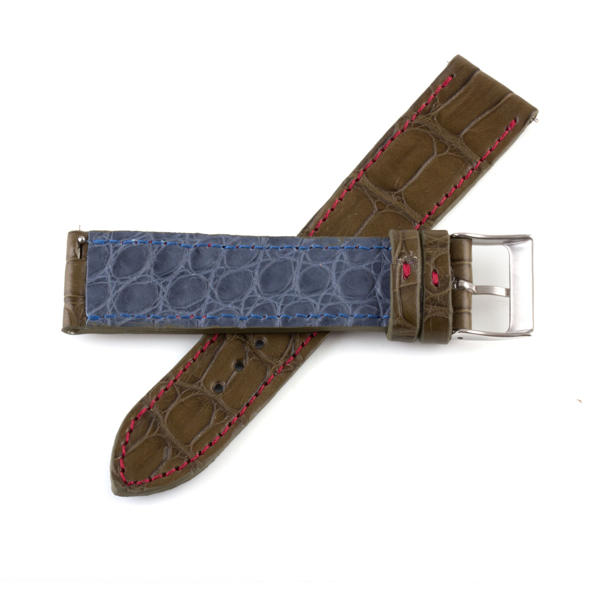 Alligator "Solo" leather watch band - 20mm width (0.79 inches) / Size M (n° 7)