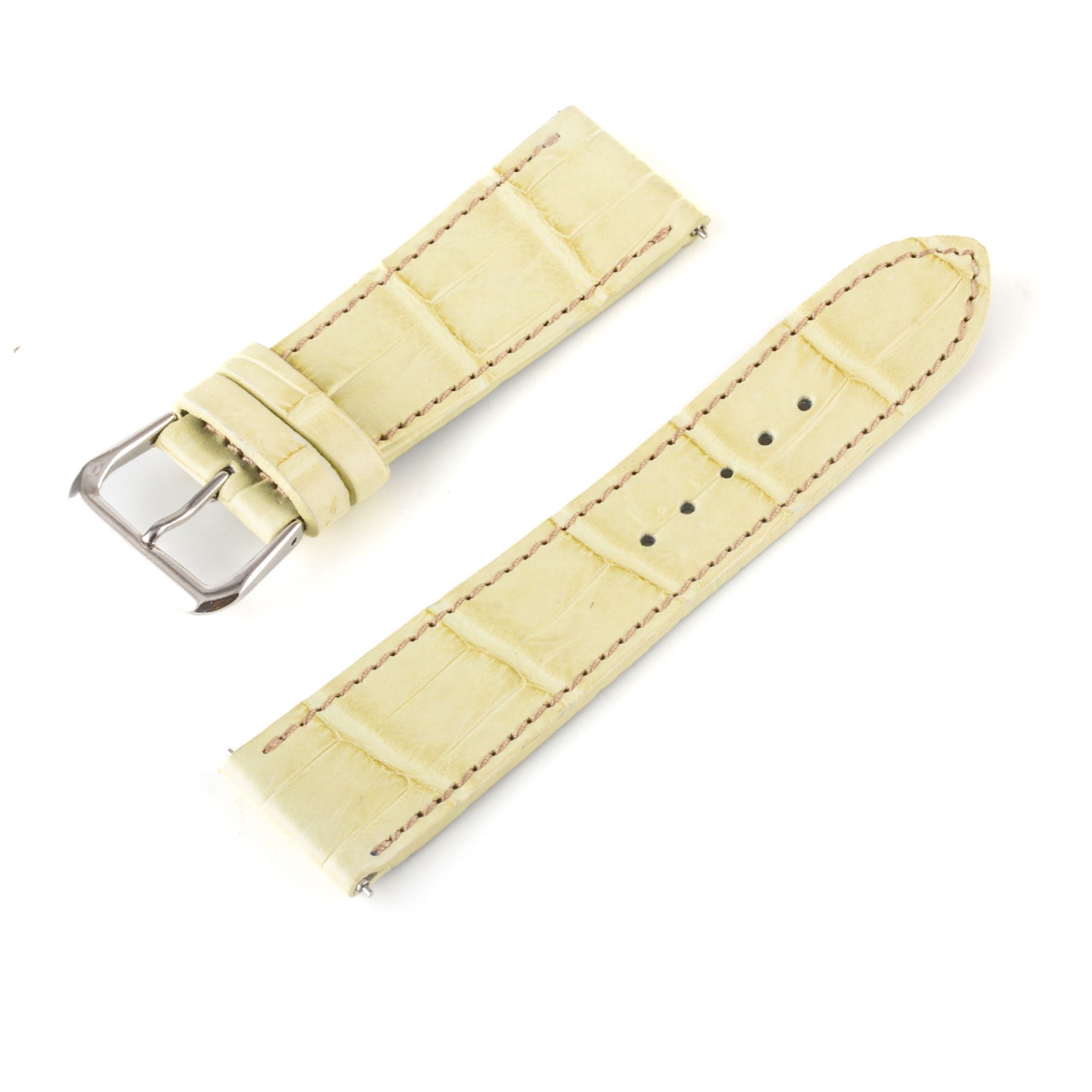 Alligator "Solo" leather watch band - 21mm width (0.83 inches) / Size M (n° 7)