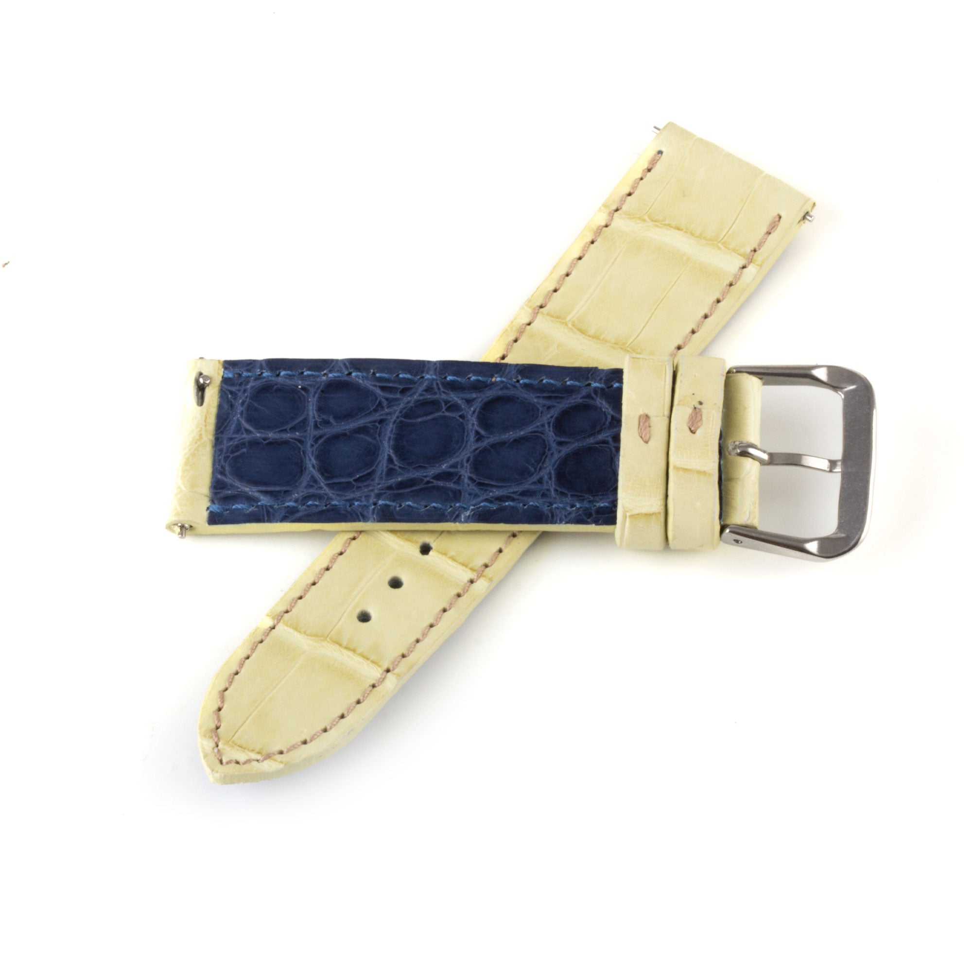Alligator "Solo" leather watch band - 21mm width (0.83 inches) / Size M (n° 7)