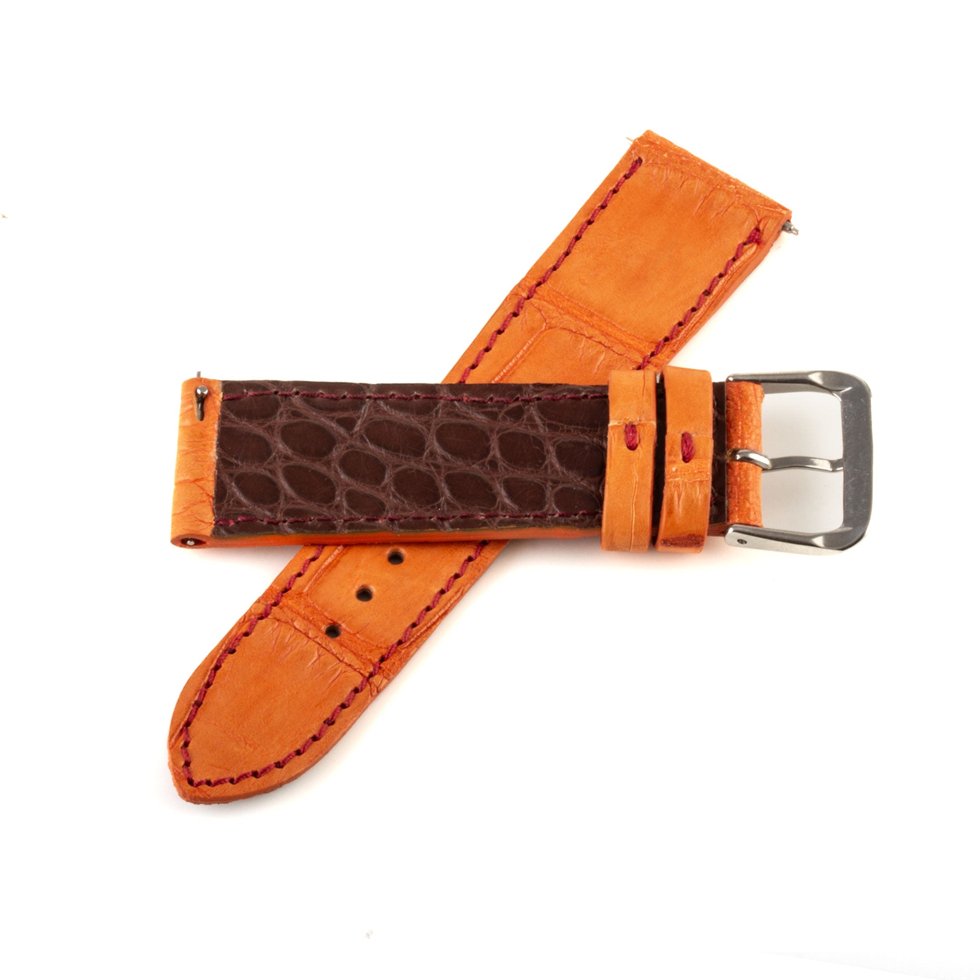 Alligator "Solo" leather watch band - 21mm width (0.83 inches) / Size M (n° 8)