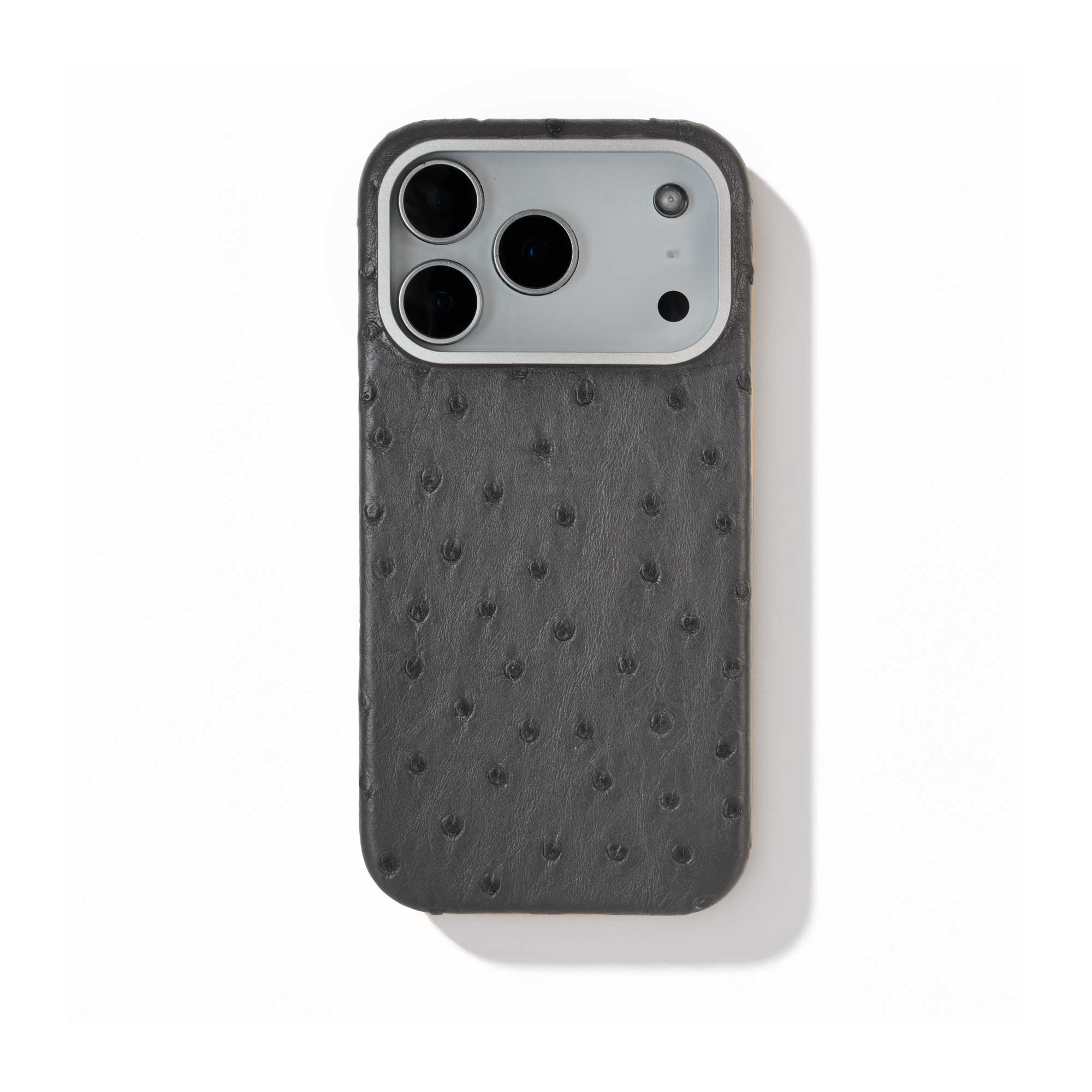 Coque cuir  pour iPhone 17 Pro / Pro Max - Autruche