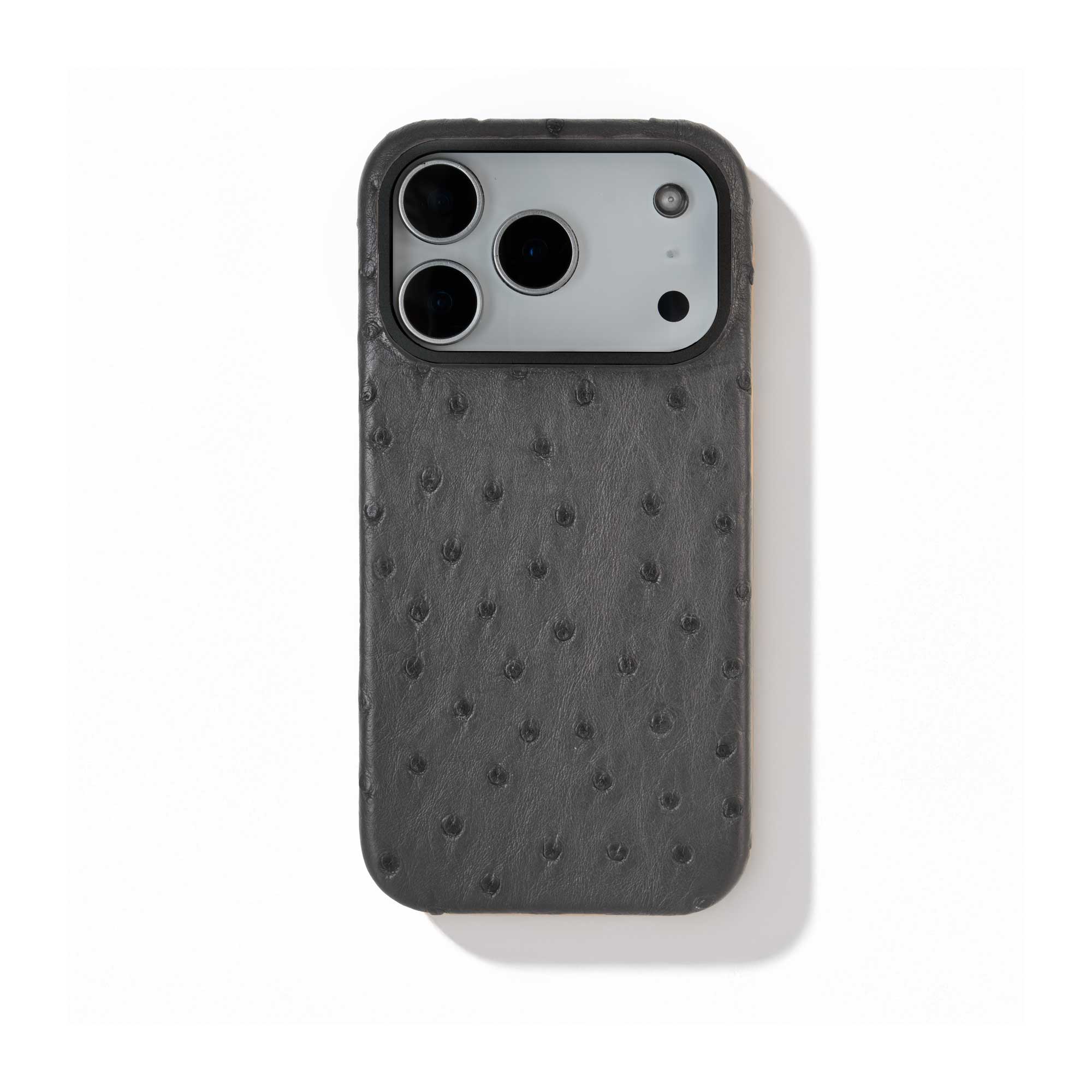 Coque cuir  pour iPhone 17 Pro / Pro Max - Autruche